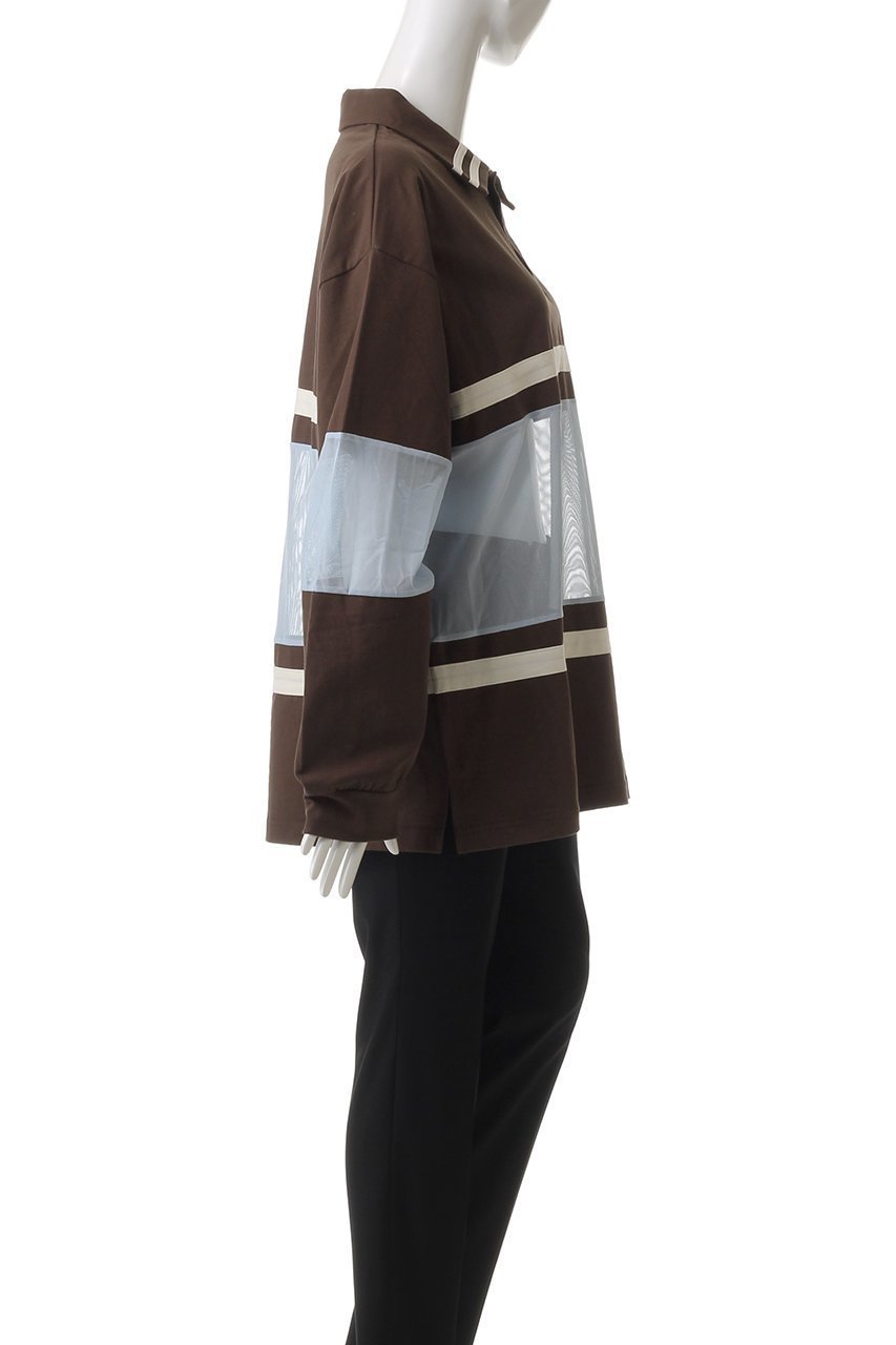 【メゾンスペシャル/MAISON SPECIAL】のMesh Fabric Combination Rugby Shirt/メッシュコンビラガーシャツ 人気、トレンドファッション・服の通販 founy(ファニー) 　ファッション　Fashion　レディースファッション　Fashion for Women　トップス・カットソー　Cut & Sew Tops　シャツ・ブラウス・オフィスカジュアル　Elegant Blouses & Button-Ups　ロングTシャツ・Tシャツ　Longline T-Shirts & Tees　カットソー・ベーシックTシャツ　Cut-and-Sewn Tops / Stretch Tees & Basics　インナー　Innerwear　カットソー　Cut and Sewn Top　コンビ　Combo, Combination Style　ジャケット　Jacket, Outerwear　スポーツ　Sports, Activewear　スリーブ　Sleeve, Long Sleeve / Short Sleeve　ビッグ　Big, Oversized　ミックス　Mix, Mixed Style　メッシュ　Mesh, Net Fabric　ロング　Long, Long-Length　おすすめ　Recommended / Our Picks　other-3|ID: prp329100004929985 ipo3291000000036999603
