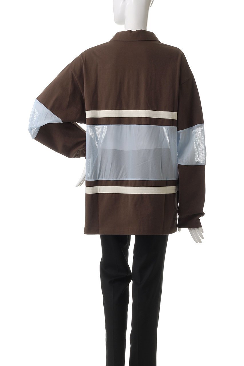 【メゾンスペシャル/MAISON SPECIAL】のMesh Fabric Combination Rugby Shirt/メッシュコンビラガーシャツ 人気、トレンドファッション・服の通販 founy(ファニー) 　ファッション　Fashion　レディースファッション　Fashion for Women　トップス・カットソー　Cut & Sew Tops　シャツ・ブラウス・オフィスカジュアル　Elegant Blouses & Button-Ups　ロングTシャツ・Tシャツ　Longline T-Shirts & Tees　カットソー・ベーシックTシャツ　Cut-and-Sewn Tops / Stretch Tees & Basics　インナー　Innerwear　カットソー　Cut and Sewn Top　コンビ　Combo, Combination Style　ジャケット　Jacket, Outerwear　スポーツ　Sports, Activewear　スリーブ　Sleeve, Long Sleeve / Short Sleeve　ビッグ　Big, Oversized　ミックス　Mix, Mixed Style　メッシュ　Mesh, Net Fabric　ロング　Long, Long-Length　おすすめ　Recommended / Our Picks　other-4|ID: prp329100004929985 ipo3291000000036999604