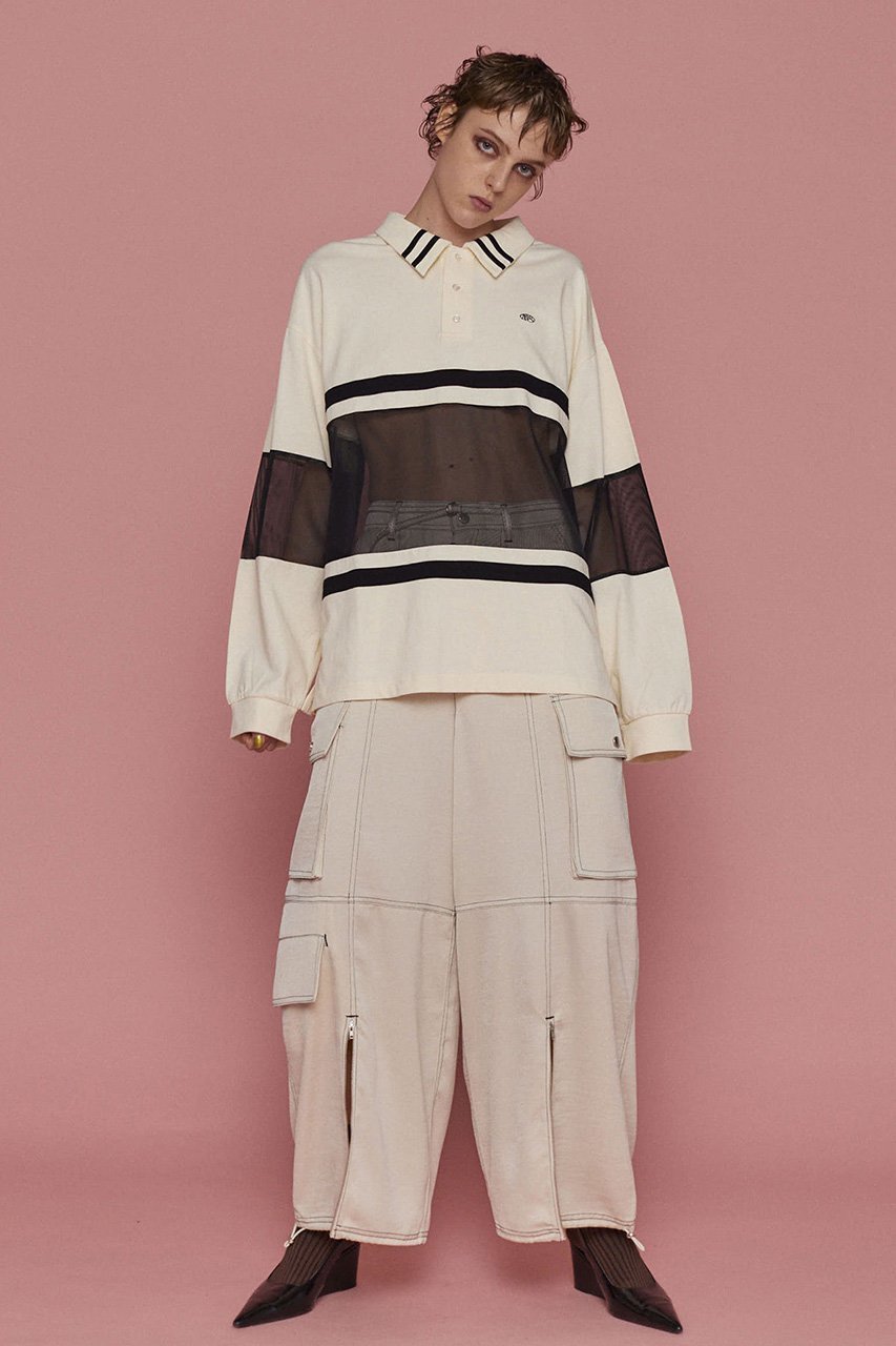 【メゾンスペシャル/MAISON SPECIAL】のMesh Fabric Combination Rugby Shirt/メッシュコンビラガーシャツ 人気、トレンドファッション・服の通販 founy(ファニー) 　ファッション　Fashion　レディースファッション　Fashion for Women　トップス・カットソー　Cut & Sew Tops　シャツ・ブラウス・オフィスカジュアル　Elegant Blouses & Button-Ups　ロングTシャツ・Tシャツ　Longline T-Shirts & Tees　カットソー・ベーシックTシャツ　Cut-and-Sewn Tops / Stretch Tees & Basics　インナー　Innerwear　カットソー　Cut and Sewn Top　コンビ　Combo, Combination Style　ジャケット　Jacket, Outerwear　スポーツ　Sports, Activewear　スリーブ　Sleeve, Long Sleeve / Short Sleeve　ビッグ　Big, Oversized　ミックス　Mix, Mixed Style　メッシュ　Mesh, Net Fabric　ロング　Long, Long-Length　おすすめ　Recommended / Our Picks　other-6|ID: prp329100004929985 ipo3291000000036999608