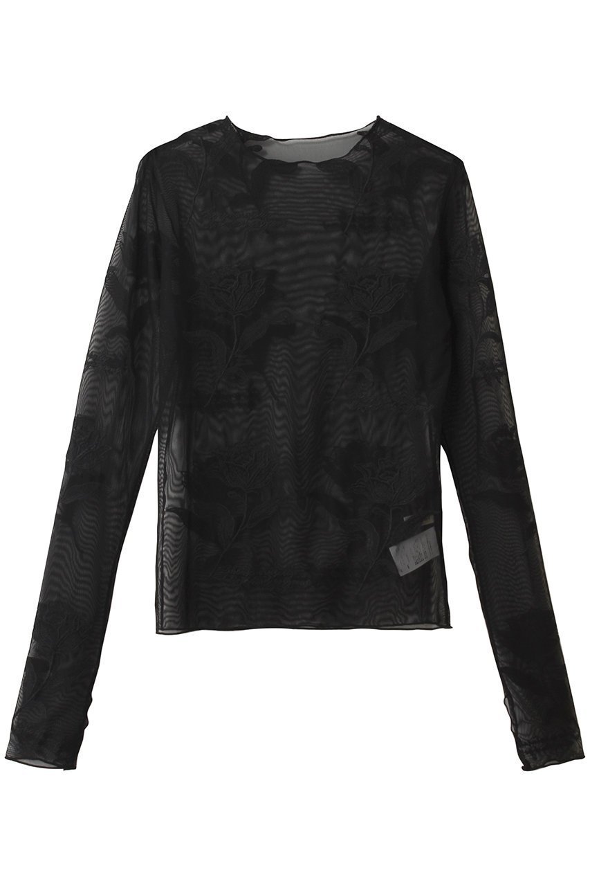 【プランク プロジェクト/PRANK PROJECT】のフラワーエンブロイダリートップス 人気、トレンドファッション・服の通販 founy(ファニー) 　ファッション　Fashion　レディースファッション　Fashion for Women　トップス・カットソー　Cut & Sew Tops　シャツ・ブラウス・オフィスカジュアル　Elegant Blouses & Button-Ups　ロングTシャツ・Tシャツ　Longline T-Shirts & Tees　カットソー・ベーシックTシャツ　Cut-and-Sewn Tops / Stretch Tees & Basics　おすすめ　Recommended / Our Picks　インナー　Innerwear　ジャケット　Jacket, Outerwear　スリーブ　Sleeve, Long Sleeve / Short Sleeve　チュール　Tulip, Tulip Motif　ロング　Long, Long-Length　手描き　Hand-Drawn, Illustrated　 other-1|ID: prp329100004930005 ipo3291000000036999897