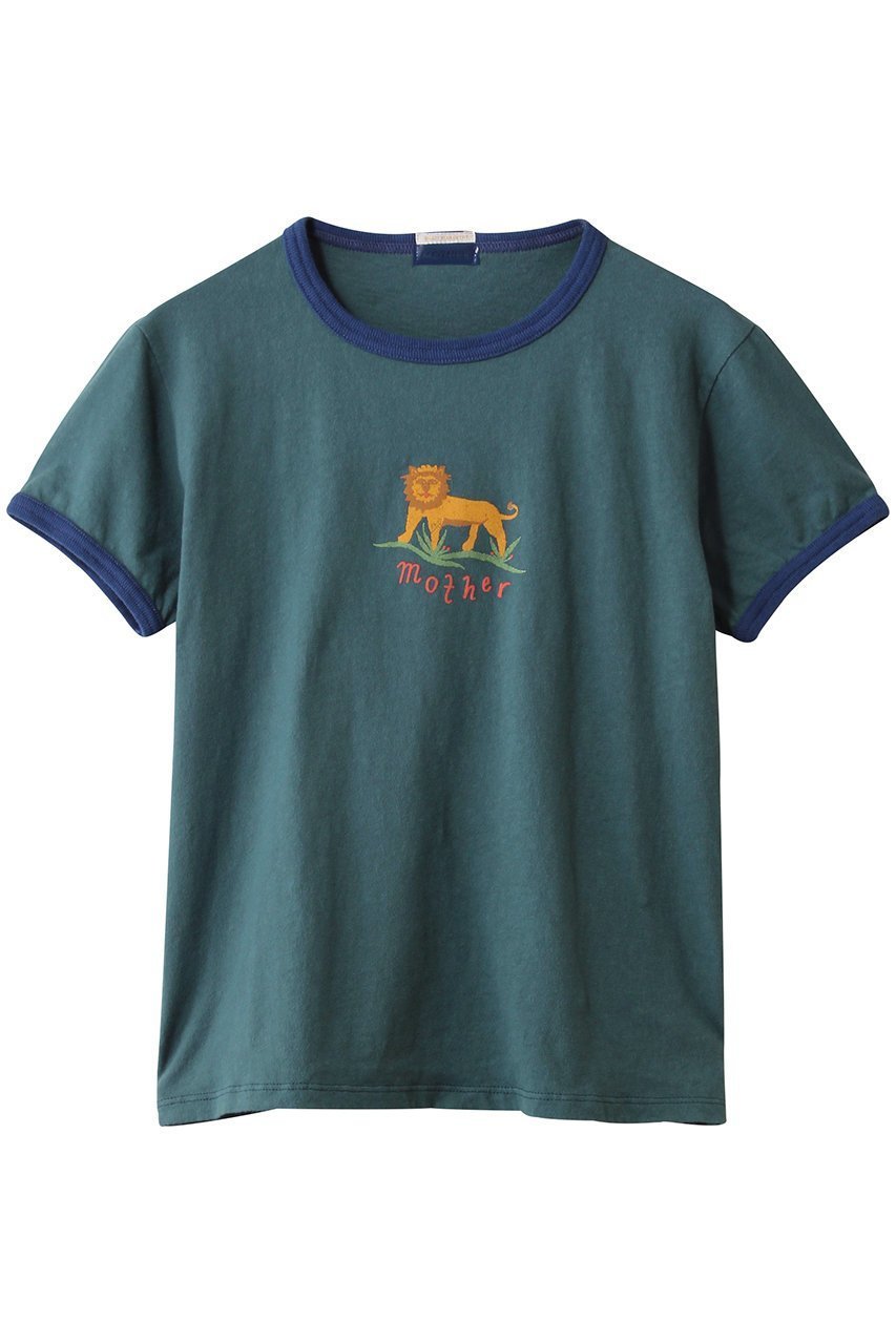 【マザー/MOTHER】の【LIL】THE GOODIE RINGER ライオンプリント リンガーTシャツ (LLN) インテリア・キッズ・メンズ・レディースファッション・服の通販 founy(ファニー) 　ファッション　Fashion　レディースファッション　Fashion for Women　トップス・カットソー　Cut & Sew Tops　シャツ・ブラウス・オフィスカジュアル　Elegant Blouses & Button-Ups　ロングTシャツ・Tシャツ　Longline T-Shirts & Tees　カットソー・ベーシックTシャツ　Cut-and-Sewn Tops / Stretch Tees & Basics　おすすめ　Recommended / Our Picks　オレンジ　Orange　グラフィック　Graphic, Graphic Design　ショート　Short, Short Length　スリーブ　Sleeve, Long Sleeve / Short Sleeve　デニム　Denim, Jeans Material　フロント　Front, Front Design　プリント　Print, Printed Pattern　ボトム　Bottoms, Lower Wear　手描き　Hand-Drawn, Illustrated　ブルー|ID: prp329100004930021 ipo3291000000037000067