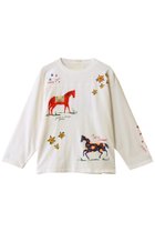 【マザー/MOTHER】のTHE PEASANT POET ホースプリント ロングTシャツ (WHE) 人気、トレンドファッション・服の通販 founy(ファニー) ファッション Fashion レディースファッション Fashion for Women トップス・カットソー Cut & Sew Tops シャツ・ブラウス・オフィスカジュアル Elegant Blouses & Button-Ups ロングTシャツ・Tシャツ Longline T-Shirts & Tees カットソー・ベーシックTシャツ Cut-and-Sewn Tops / Stretch Tees & Basics スリーブ Sleeve, Long Sleeve / Short Sleeve フォルム Silhouette, Form プリント Print, Printed Pattern ボトム Bottoms, Lower Wear モチーフ Motif, Design Theme ロング Long, Long-Length 再入荷 Restock / Back in Stock thumbnail ホワイト|ID: prp329100004930029 ipo3291000000037000139