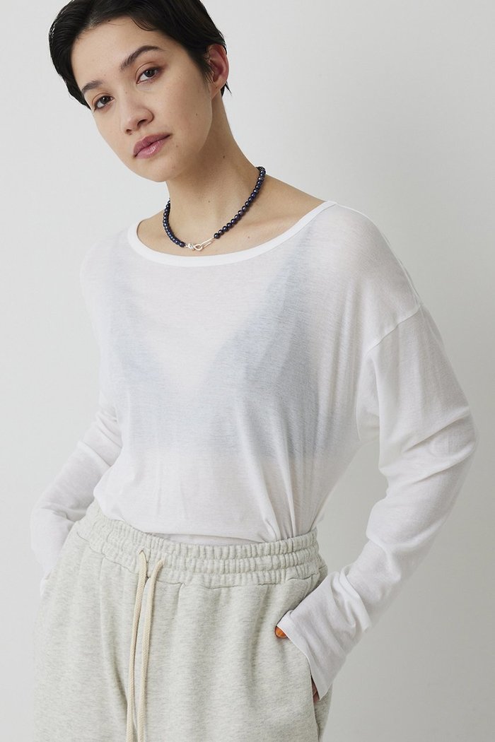 【ウィムガゼット/Whim Gazette】の【THE PAUSE】シアーフライスロンTEE インテリア・キッズ・メンズ・レディースファッション・服の通販 founy(ファウニー) https://founy.com/ ファッション Fashion レディースファッション Fashion for Women トップス・カットソー Cut & Sew Tops シャツ・ブラウス・オフィスカジュアル Elegant Blouses & Button-Ups ロングTシャツ・Tシャツ Longline T-Shirts & Tees カットソー・ベーシックTシャツ Cut-and-Sewn Tops / Stretch Tees & Basics おすすめ Recommended / Our Picks シアー Sheer, See-Through シンプル Simple, Minimal スタンダード Standard, Basic スリーブ Sleeve, Long Sleeve / Short Sleeve ボーダー Border, Stripe ロング Long, Long-Length エレガント 上品 Elegant |ID: prp329100004930031 ipo3291000000037000167