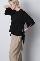 【ヒューエルミュージアム/hueLe Museum】の【hLM】リボンギャザーTシャツ ブラック|ID: prp329100004930049 ipo3291000000037000422