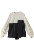【ヒューエルミュージアム/hueLe Museum】の【STUMBLY】Taffeta Combination Pullover ホワイト|ID: prp329100004930051 ipo3291000000037000462