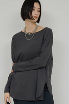 【ガリャルダガランテ/GALLARDAGALANTE】のラウンドヘムTee 人気、トレンドファッション・服の通販 founy(ファニー) ファッション Fashion レディースファッション Fashion for Women トップス・カットソー Cut & Sew Tops シャツ・ブラウス・オフィスカジュアル Elegant Blouses & Button-Ups ロングTシャツ・Tシャツ Longline T-Shirts & Tees カットソー・ベーシックTシャツ Cut-and-Sewn Tops / Stretch Tees & Basics カットソー Cut and Sewn Top スリーブ Sleeve, Long Sleeve / Short Sleeve ベーシック Basic, Essential ロング Long, Long-Length 洗える Machine Washable thumbnail チャコールグレー|ID: prp329100004930065 ipo3291000000037000624