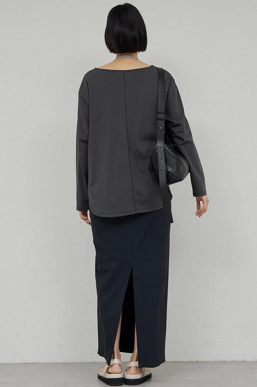 【ガリャルダガランテ/GALLARDAGALANTE】のラウンドヘムTee 人気、トレンドファッション・服の通販 founy(ファニー) 　ファッション　Fashion　レディースファッション　Fashion for Women　トップス・カットソー　Cut & Sew Tops　シャツ・ブラウス・オフィスカジュアル　Elegant Blouses & Button-Ups　ロングTシャツ・Tシャツ　Longline T-Shirts & Tees　カットソー・ベーシックTシャツ　Cut-and-Sewn Tops / Stretch Tees & Basics　カットソー　Cut and Sewn Top　スリーブ　Sleeve, Long Sleeve / Short Sleeve　ベーシック　Basic, Essential　ロング　Long, Long-Length　洗える　Machine Washable　other-4|ID: prp329100004930065 ipo3291000000037000630