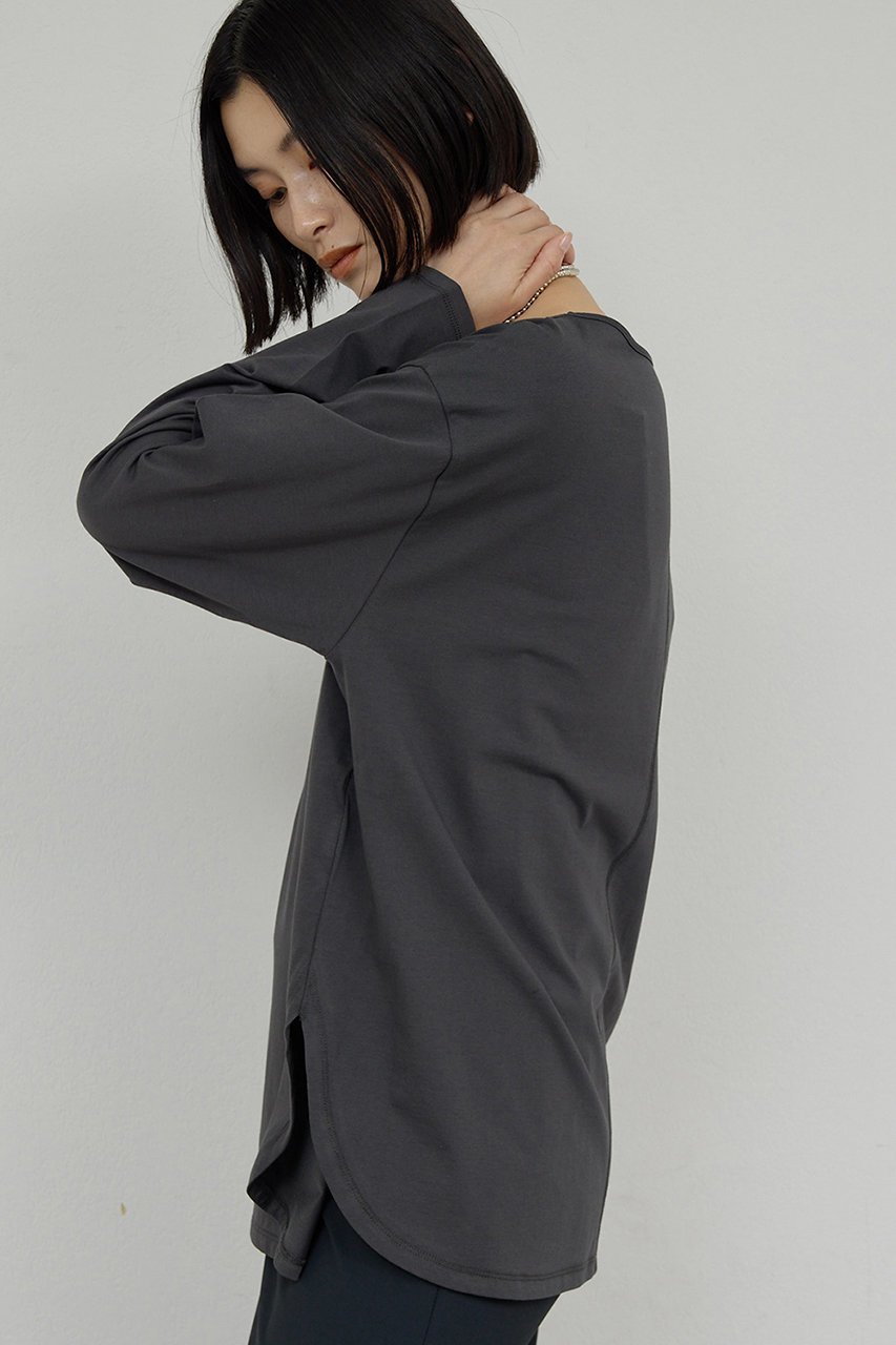 【ガリャルダガランテ/GALLARDAGALANTE】のラウンドヘムTee 人気、トレンドファッション・服の通販 founy(ファニー) 　ファッション　Fashion　レディースファッション　Fashion for Women　トップス・カットソー　Cut & Sew Tops　シャツ・ブラウス・オフィスカジュアル　Elegant Blouses & Button-Ups　ロングTシャツ・Tシャツ　Longline T-Shirts & Tees　カットソー・ベーシックTシャツ　Cut-and-Sewn Tops / Stretch Tees & Basics　カットソー　Cut and Sewn Top　スリーブ　Sleeve, Long Sleeve / Short Sleeve　ベーシック　Basic, Essential　ロング　Long, Long-Length　洗える　Machine Washable　other-6|ID: prp329100004930065 ipo3291000000037000634