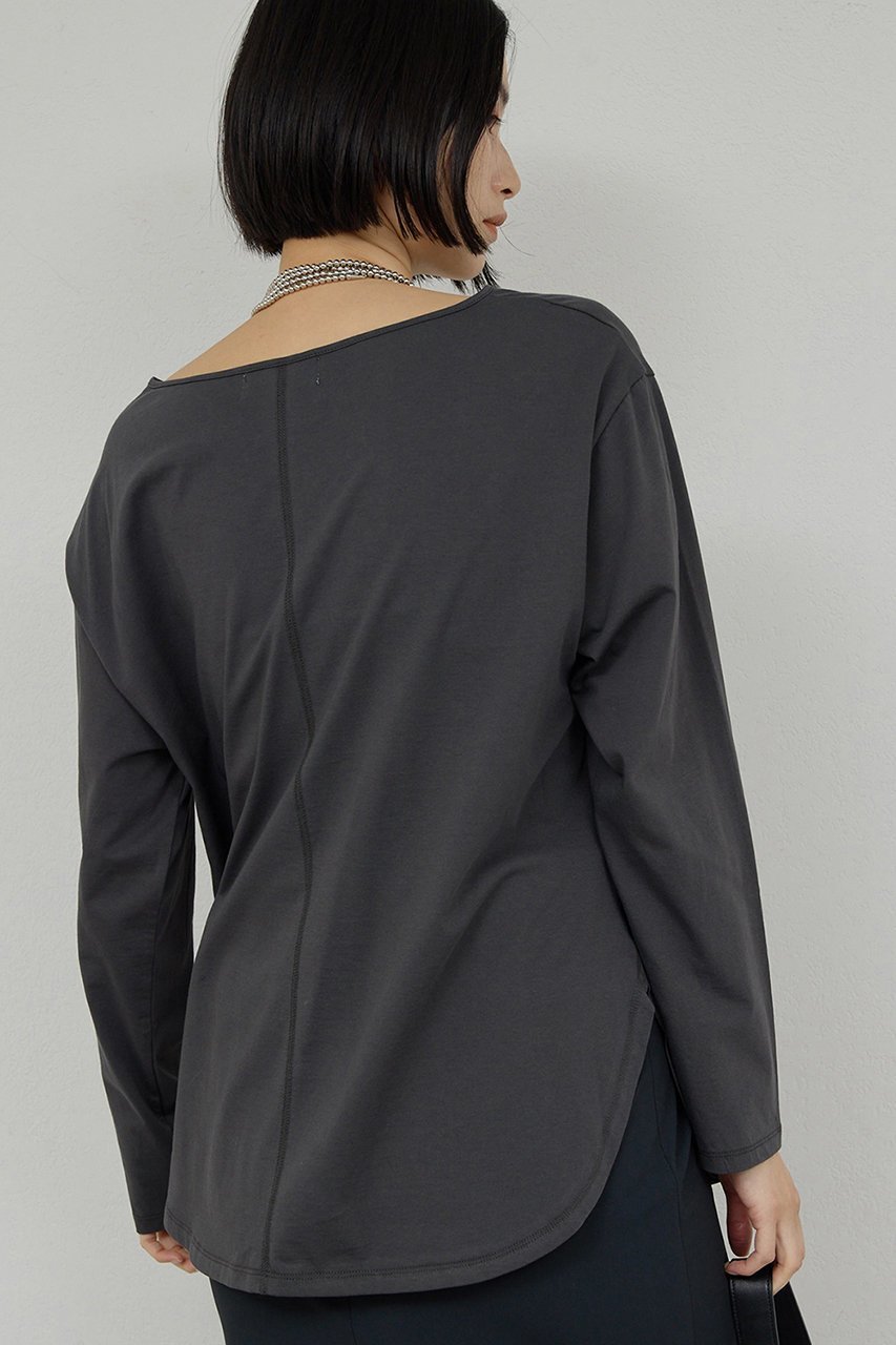 【ガリャルダガランテ/GALLARDAGALANTE】のラウンドヘムTee 人気、トレンドファッション・服の通販 founy(ファニー) 　ファッション　Fashion　レディースファッション　Fashion for Women　トップス・カットソー　Cut & Sew Tops　シャツ・ブラウス・オフィスカジュアル　Elegant Blouses & Button-Ups　ロングTシャツ・Tシャツ　Longline T-Shirts & Tees　カットソー・ベーシックTシャツ　Cut-and-Sewn Tops / Stretch Tees & Basics　カットソー　Cut and Sewn Top　スリーブ　Sleeve, Long Sleeve / Short Sleeve　ベーシック　Basic, Essential　ロング　Long, Long-Length　洗える　Machine Washable　other-7|ID: prp329100004930065 ipo3291000000037000636