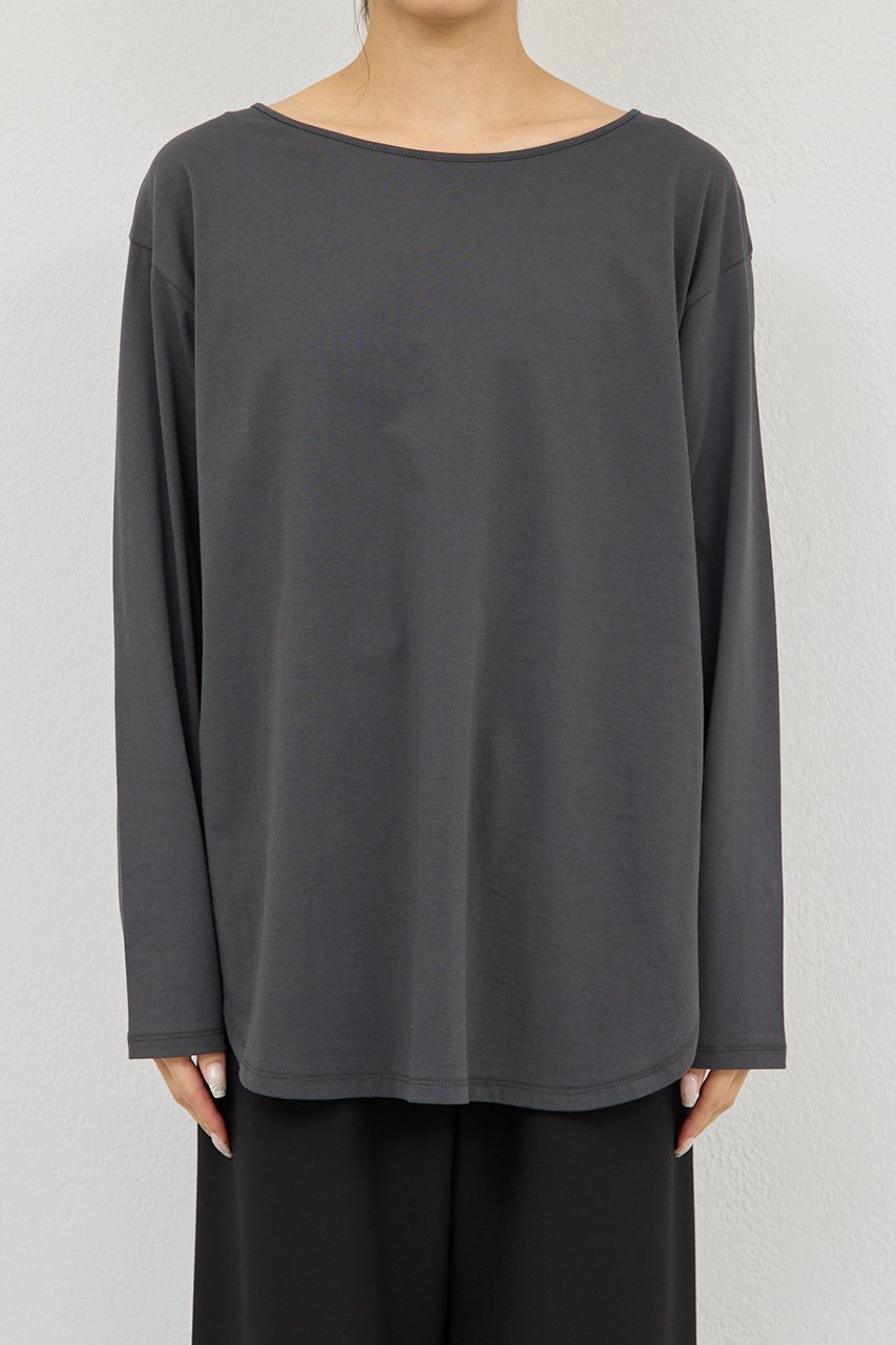 【ガリャルダガランテ/GALLARDAGALANTE】のラウンドヘムTee 人気、トレンドファッション・服の通販 founy(ファニー) 　ファッション　Fashion　レディースファッション　Fashion for Women　トップス・カットソー　Cut & Sew Tops　シャツ・ブラウス・オフィスカジュアル　Elegant Blouses & Button-Ups　ロングTシャツ・Tシャツ　Longline T-Shirts & Tees　カットソー・ベーシックTシャツ　Cut-and-Sewn Tops / Stretch Tees & Basics　カットソー　Cut and Sewn Top　スリーブ　Sleeve, Long Sleeve / Short Sleeve　ベーシック　Basic, Essential　ロング　Long, Long-Length　洗える　Machine Washable　other-8|ID: prp329100004930065 ipo3291000000037000638