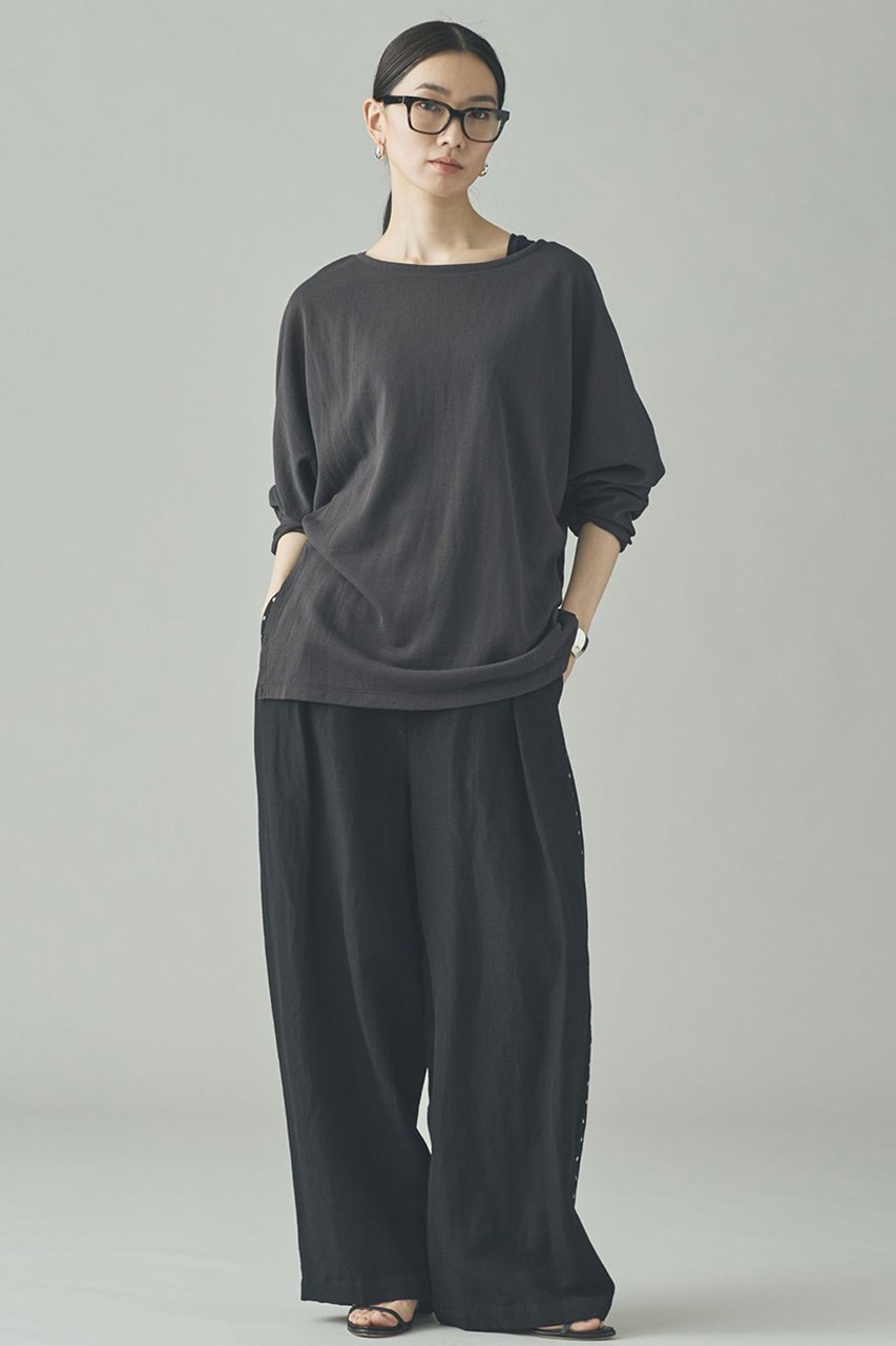 【カレンソロジー/Curensology】のシアードルマンプルオーバー 人気、トレンドファッション・服の通販 founy(ファニー) 　ファッション　Fashion　レディースファッション　Fashion for Women　トップス・カットソー　Cut & Sew Tops　シャツ・ブラウス・オフィスカジュアル　Elegant Blouses & Button-Ups　ロングTシャツ・Tシャツ　Longline T-Shirts & Tees　カジュアルプルオーバー・ニットトップス　Pullovers & Knit Tops / Casual Pullovers　カットソー・ベーシックTシャツ　Cut-and-Sewn Tops / Stretch Tees & Basics　アクセサリー　Fashion Accessories　シアー　Sheer, See-Through　スリット　Slit, Slit Detail　スリーブ　Sleeve, Long Sleeve / Short Sleeve　ロング　Long, Long-Length　夏　Summer　other-6|ID: prp329100004930067 ipo3291000000037000653