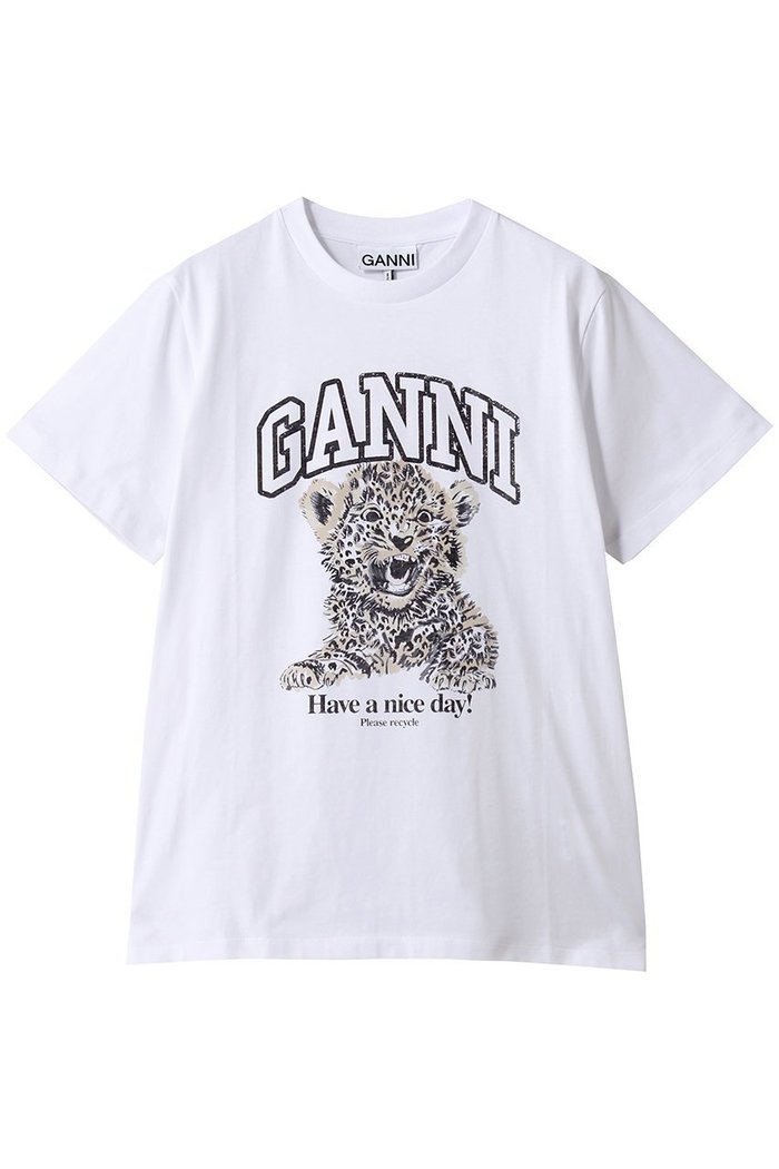 【ガニー/GANNI】のBasic Jersey Leopard Relaxed Tシャツ インテリア・キッズ・メンズ・レディースファッション・服の通販 founy(ファウニー) https://founy.com/ ファッション Fashion レディースファッション Fashion for Women トップス・カットソー Cut & Sew Tops シャツ・ブラウス・オフィスカジュアル Elegant Blouses & Button-Ups ロングTシャツ・Tシャツ Longline T-Shirts & Tees カットソー・ベーシックTシャツ Cut-and-Sewn Tops / Stretch Tees & Basics おすすめ Recommended / Our Picks イラスト Illustration ショート Short, Short Length スリーブ Sleeve, Long Sleeve / Short Sleeve プリント Print, Printed Pattern モノトーン Monotone, Black and White |ID: prp329100004930117 ipo3291000000037001076