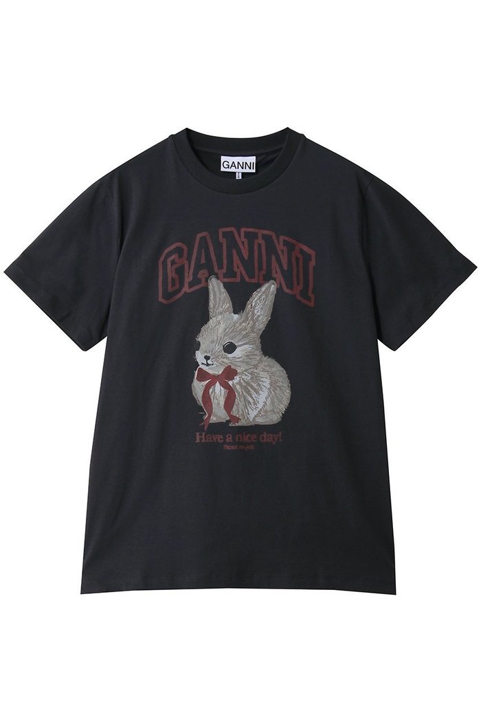 【ガニー/GANNI】のBasic Cotton Jersey Rabbit プリントTシャツ インテリア・キッズ・メンズ・レディースファッション・服の通販 founy(ファウニー) https://founy.com/ ファッション Fashion レディースファッション Fashion for Women トップス・カットソー Cut & Sew Tops シャツ・ブラウス・オフィスカジュアル Elegant Blouses & Button-Ups ロングTシャツ・Tシャツ Longline T-Shirts & Tees カットソー・ベーシックTシャツ Cut-and-Sewn Tops / Stretch Tees & Basics ショート Short, Short Length スリーブ Sleeve, Long Sleeve / Short Sleeve プリント Print, Printed Pattern ベーシック Basic, Essential ボトム Bottoms, Lower Wear 再入荷 Restock / Back in Stock |ID: prp329100004930120 ipo3291000000037001100