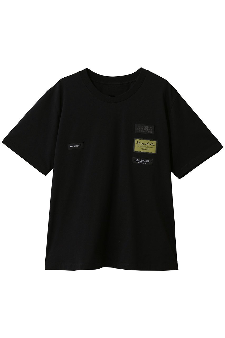 【エムエムシックス メゾンマルジェラ/MM6 Maison Margiela / MEN】の【MEN】ロゴTシャツ インテリア・キッズ・メンズ・レディースファッション・服の通販 founy(ファニー) 　ファッション　Fashion　メンズファッション　Fashion for Men　トップス・カットソー　Cut & Sew Tops　メンズシャツ　Shirts　インナー　Innerwear　カーディガン　Cardigan, Knitwear　ショート　Short, Short Length　ジャケット　Jacket, Outerwear　スリーブ　Sleeve, Long Sleeve / Short Sleeve　フロント　Front, Front Design　リラックス　Relax, Relaxed Fit　ブラック|ID: prp329100004930161 ipo3291000000037001504