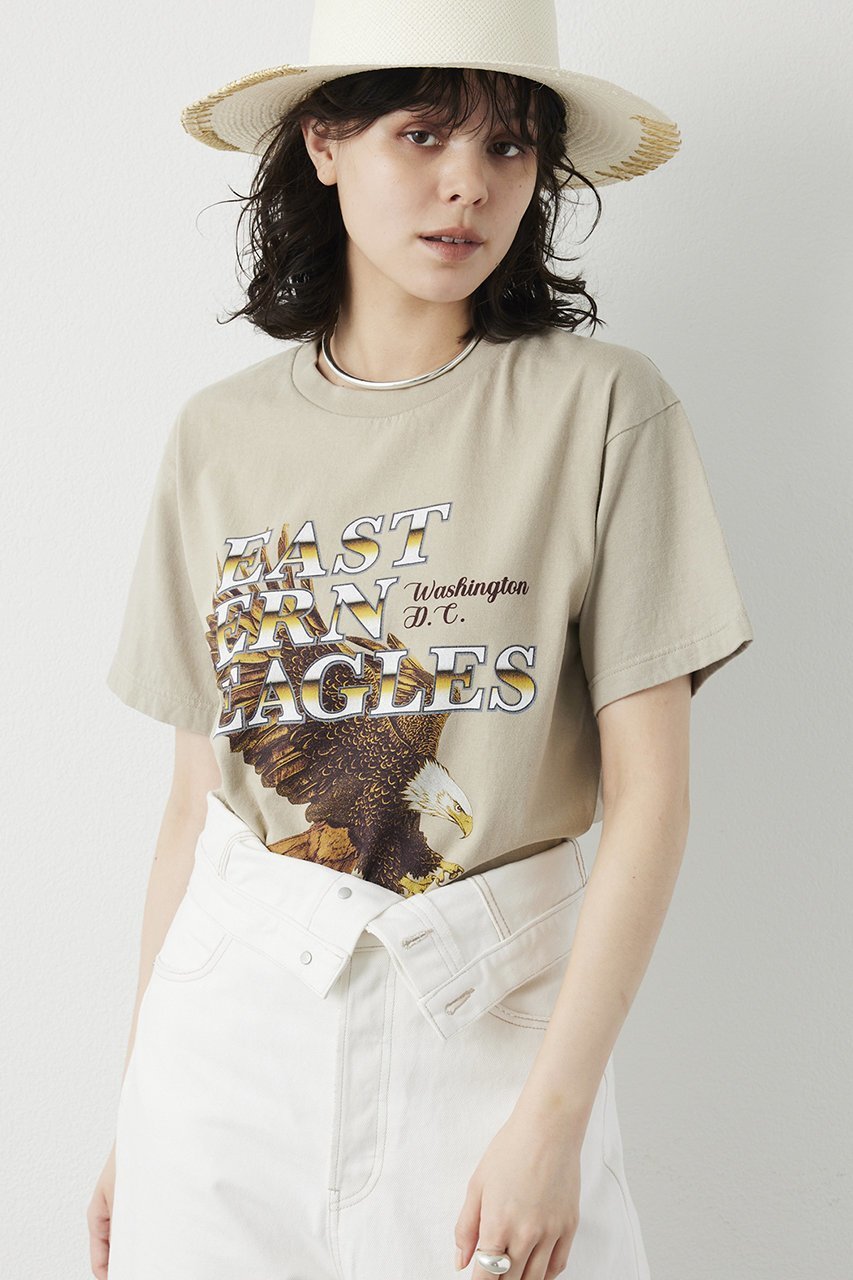 【ウィムガゼット/Whim Gazette】のEagle Tee 人気、トレンドファッション・服の通販 founy(ファニー) 　ファッション　Fashion　レディースファッション　Fashion for Women　トップス・カットソー　Cut & Sew Tops　シャツ・ブラウス・オフィスカジュアル　Elegant Blouses & Button-Ups　ロングTシャツ・Tシャツ　Longline T-Shirts & Tees　カットソー・ベーシックTシャツ　Cut-and-Sewn Tops / Stretch Tees & Basics　インナー　Innerwear　カットソー　Cut and Sewn Top　ショート　Short, Short Length　ジャケット　Jacket, Outerwear　スリーブ　Sleeve, Long Sleeve / Short Sleeve　フロント　Front, Front Design　プリント　Print, Printed Pattern　モチーフ　Motif, Design Theme　半袖　Short Sleeve, Half Sleeve　other-5|ID: prp329100004930171 ipo3291000000037001651