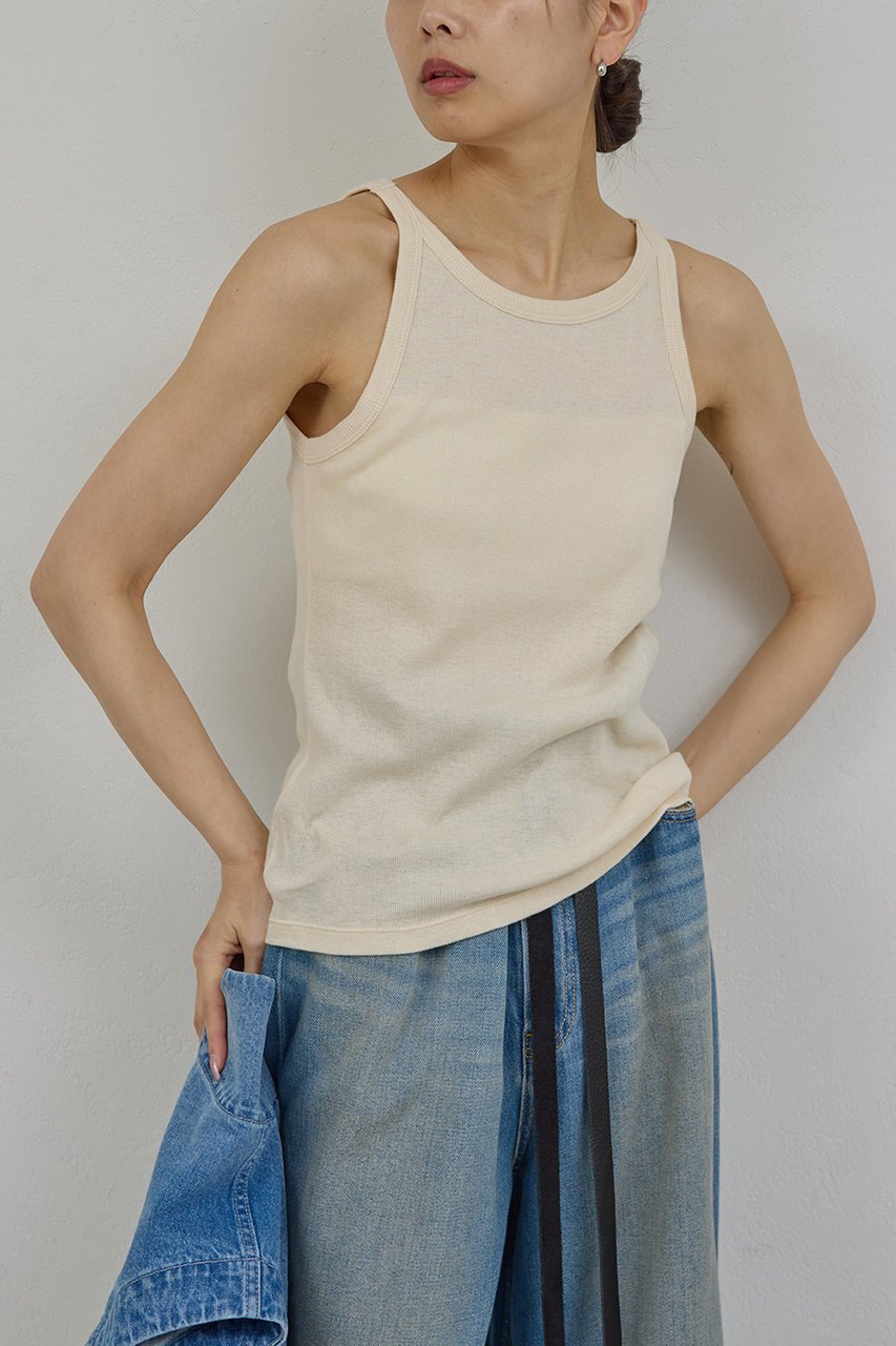 【ガリャルダガランテ/GALLARDAGALANTE】の【PEAS】カバーテレコタンク インテリア・キッズ・メンズ・レディースファッション・服の通販 founy(ファニー) 　ファッション　Fashion　レディースファッション　Fashion for Women　トップス・カットソー　Cut & Sew Tops　キャミソール&ノースリーブ　Camisoles & Sleeveless Tops　シャツ・ブラウス・オフィスカジュアル　Elegant Blouses & Button-Ups　ロングTシャツ・Tシャツ　Longline T-Shirts & Tees　カットソー・ベーシックTシャツ　Cut-and-Sewn Tops / Stretch Tees & Basics　おすすめ　Recommended / Our Picks　なめらか　Smooth, Silky Texture　インナー　Innerwear　キャミソール　Camisole, Spaghetti Strap Top　タンク　Tank Top, Sleeveless Top　夏　Summer　アイボリー|ID: prp329100004930189 ipo3291000000037001841