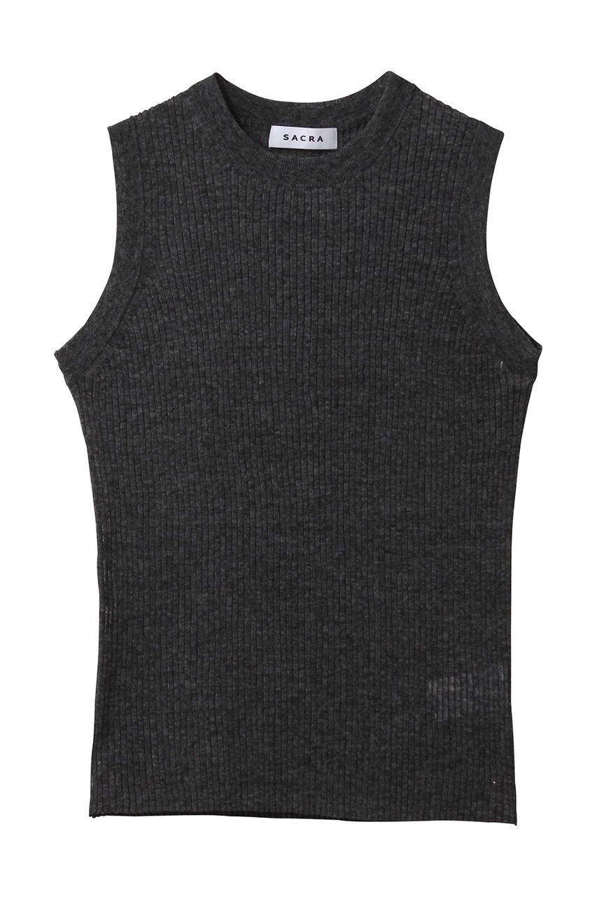 【サクラ/SACRA】のメランジリブタンクトップ インテリア・キッズ・メンズ・レディースファッション・服の通販 founy(ファニー) 　ファッション　Fashion　レディースファッション　Fashion for Women　トップス・カットソー　Cut & Sew Tops　キャミソール&ノースリーブ　Camisoles & Sleeveless Tops　シャツ・ブラウス・オフィスカジュアル　Elegant Blouses & Button-Ups　ロングTシャツ・Tシャツ　Longline T-Shirts & Tees　カットソー・ベーシックTシャツ　Cut-and-Sewn Tops / Stretch Tees & Basics　インナー　Innerwear　キャミソール　Camisole, Spaghetti Strap Top　コンパクト　Compact, Small Size　シアー　Sheer, See-Through　タンク　Tank Top, Sleeveless Top　ノースリーブ　Sleeveless, No-Sleeve　メランジ　Melange, Mixed Yarn　リネン　Linen, Linen Fabric　リラックス　Relax, Relaxed Fit　チャコール|ID: prp329100004930204 ipo3291000000037001991