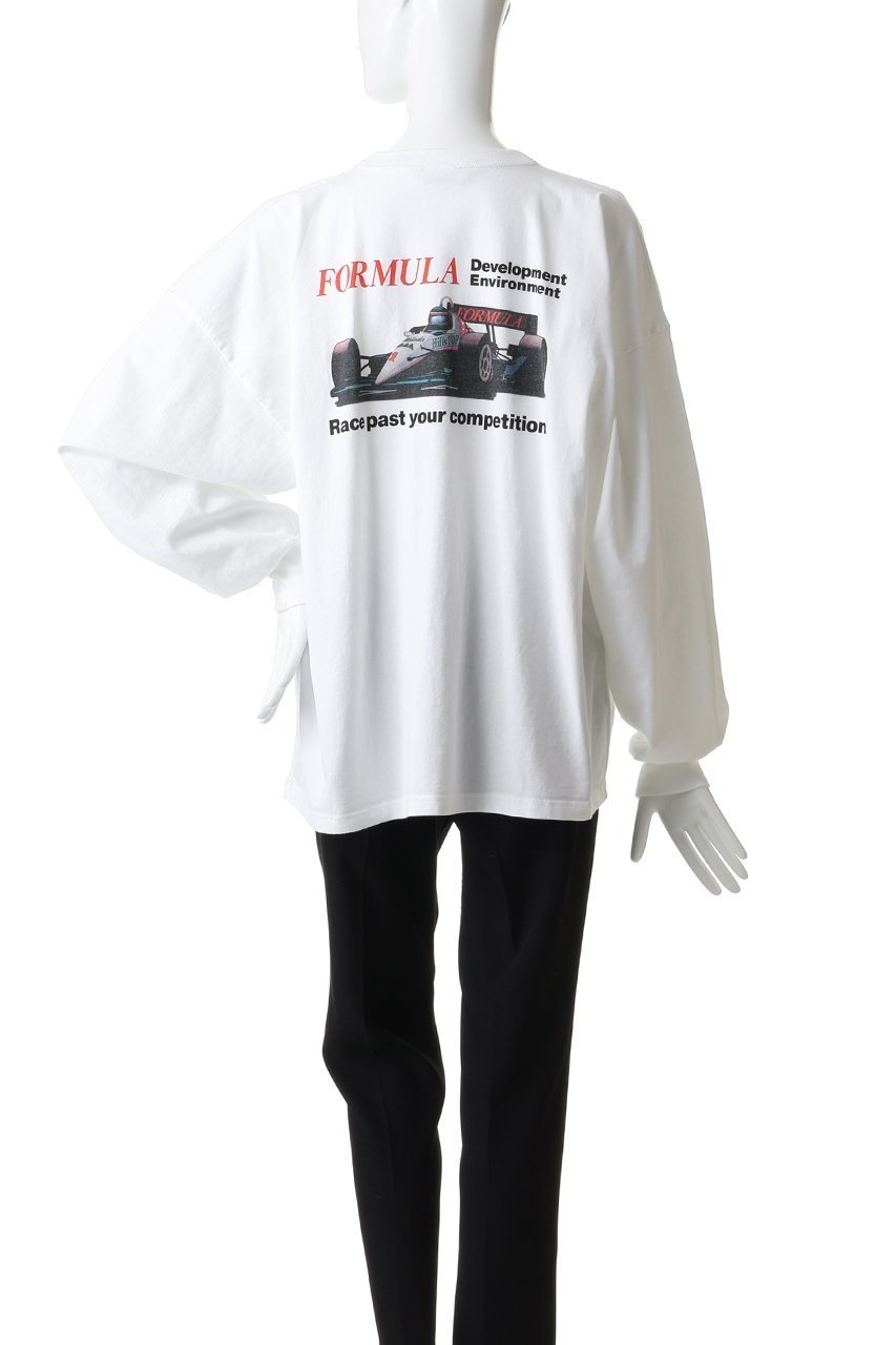 【オブラダ/Oblada】のFORMULA ONE ロングTシャツ 人気、トレンドファッション・服の通販 founy(ファニー) 　ファッション　Fashion　レディースファッション　Fashion for Women　トップス・カットソー　Cut & Sew Tops　シャツ・ブラウス・オフィスカジュアル　Elegant Blouses & Button-Ups　ロングTシャツ・Tシャツ　Longline T-Shirts & Tees　カットソー・ベーシックTシャツ　Cut-and-Sewn Tops / Stretch Tees & Basics　スリーブ　Sleeve, Long Sleeve / Short Sleeve　デニム　Denim, Jeans Material　フレア　Flare, Flared　プリント　Print, Printed Pattern　プリーツ　Pleats, Pleated　モチーフ　Motif, Design Theme　ロング　Long, Long-Length　other-4|ID: prp329100004930212 ipo3291000000037002100