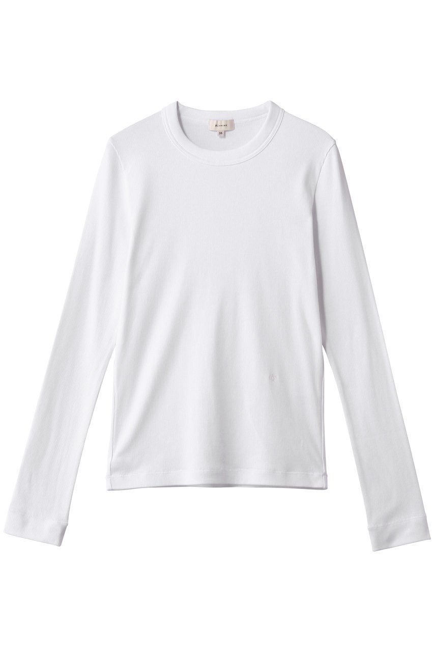 【ブラミンク/BLAMINK】の【BLMK】リブロングスリーブ インテリア・キッズ・メンズ・レディースファッション・服の通販 founy(ファニー) 　ファッション　Fashion　レディースファッション　Fashion for Women　トップス・カットソー　Cut & Sew Tops　シャツ・ブラウス・オフィスカジュアル　Elegant Blouses & Button-Ups　ロングTシャツ・Tシャツ　Longline T-Shirts & Tees　カットソー・ベーシックTシャツ　Cut-and-Sewn Tops / Stretch Tees & Basics　インナー　Innerwear　シンプル　Simple, Minimal　スリーブ　Sleeve, Long Sleeve / Short Sleeve　ロング　Long, Long-Length　エレガント 上品　Elegant　ホワイト|ID: prp329100004930218 ipo3291000000037002169