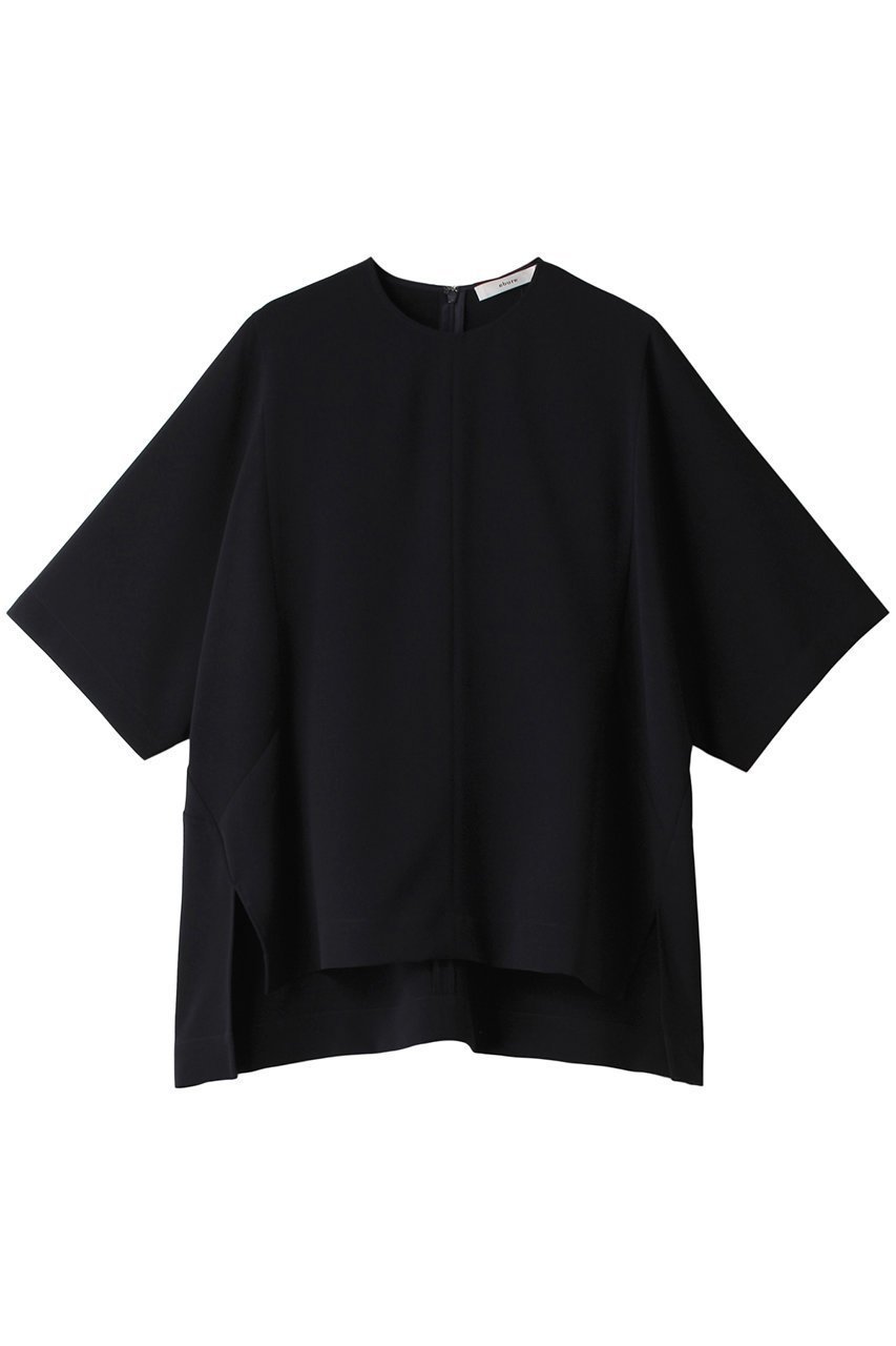【エブール/ebure】のトリアセダブルクロス Tブラウス インテリア・キッズ・メンズ・レディースファッション・服の通販 founy(ファニー) 　ファッション　Fashion　レディースファッション　Fashion for Women　トップス・カットソー　Cut & Sew Tops　シャツ・ブラウス・オフィスカジュアル　Elegant Blouses & Button-Ups　ロングTシャツ・Tシャツ　Longline T-Shirts & Tees　カットソー・ベーシックTシャツ　Cut-and-Sewn Tops / Stretch Tees & Basics　ショート　Short, Short Length　シンプル　Simple, Minimal　スリーブ　Sleeve, Long Sleeve / Short Sleeve　トレンド　Trend, Trending Now　ドレープ　Drape, Draping Fabric　ボトム　Bottoms, Lower Wear　ワイド　Wide, Wide Fit　エレガント 上品　Elegant　定番　Standard, Basic Item　ネイビー|ID: prp329100004930304 ipo3291000000037003065