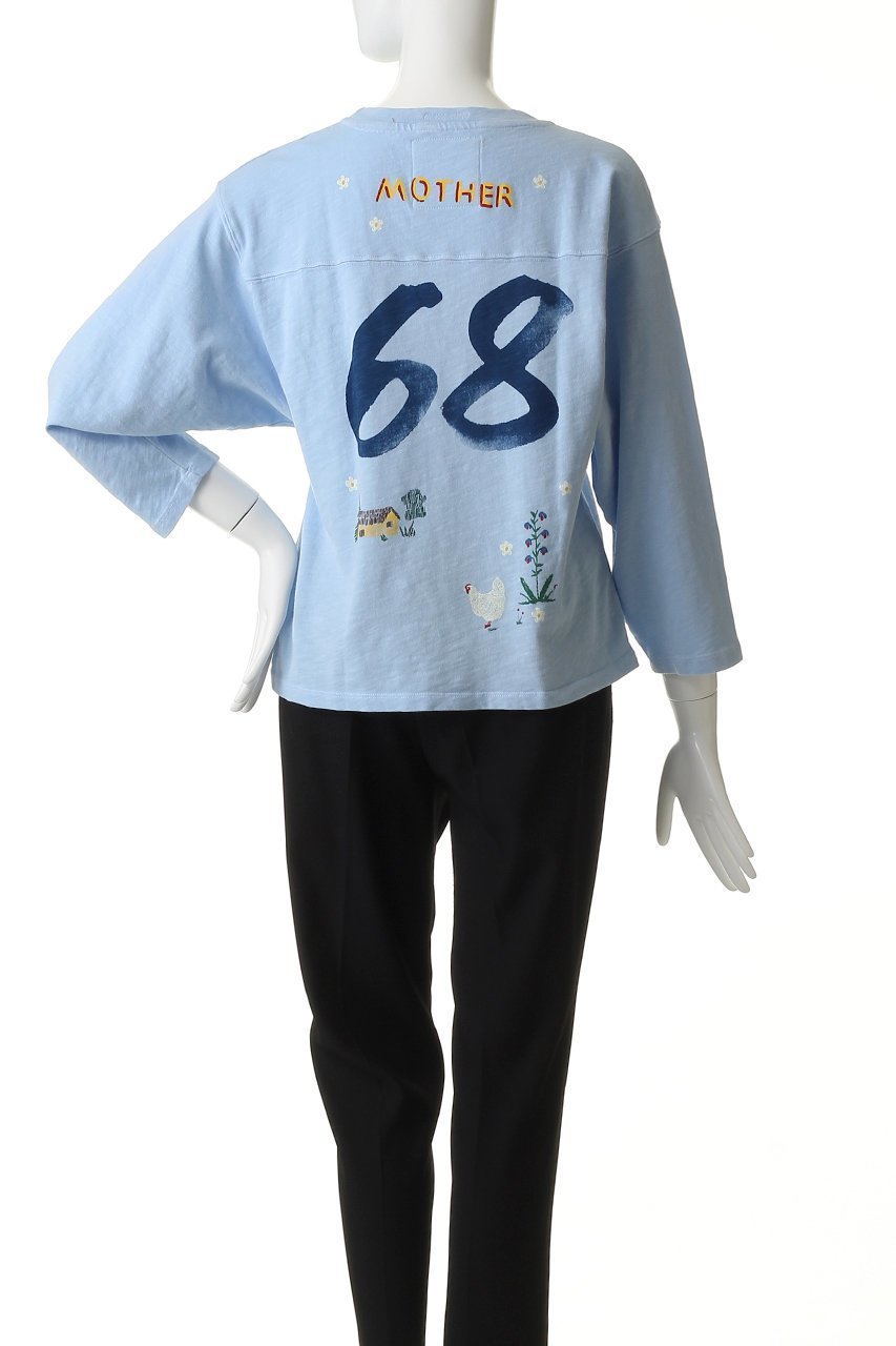 【マザー/MOTHER】のTHE FOOTBALLER 68ホリデービレッジトップス (FBA) 人気、トレンドファッション・服の通販 founy(ファニー) 　ファッション　Fashion　レディースファッション　Fashion for Women　トップス・カットソー　Cut & Sew Tops　シャツ・ブラウス・オフィスカジュアル　Elegant Blouses & Button-Ups　ロングTシャツ・Tシャツ　Longline T-Shirts & Tees　カットソー・ベーシックTシャツ　Cut-and-Sewn Tops / Stretch Tees & Basics　グラフィック　Graphic, Graphic Design　スリーブ　Sleeve, Long Sleeve / Short Sleeve　デニム　Denim, Jeans Material　フレア　Flare, Flared　ボトム　Bottoms, Lower Wear　ロング　Long, Long-Length　再入荷　Restock / Back in Stock　other-4|ID: prp329100004930342 ipo3291000000037003461