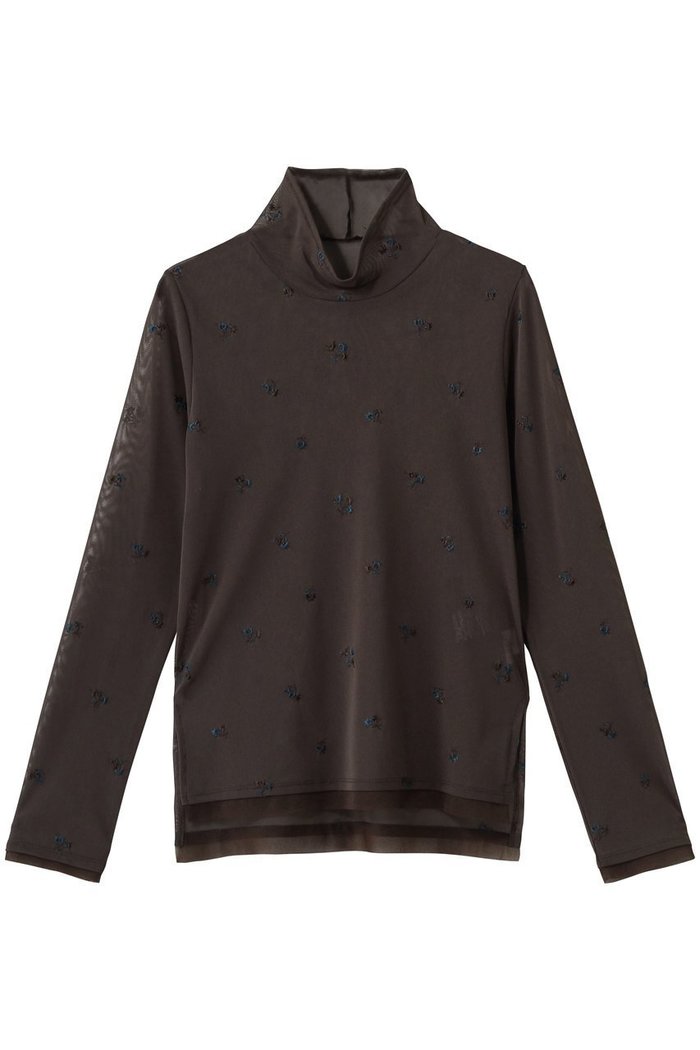 【ランバン オン ブルー/LANVIN en Bleu】のフラワー刺しゅうチュールカットソー インテリア・キッズ・メンズ・レディースファッション・服の通販 founy(ファニー) https://founy.com/ ファッション Fashion レディースファッション Fashion for Women トップス・カットソー Cut & Sew Tops シャツ・ブラウス・オフィスカジュアル Elegant Blouses & Button-Ups ロングTシャツ・Tシャツ Longline T-Shirts & Tees カットソー・ベーシックTシャツ Cut-and-Sewn Tops / Stretch Tees & Basics カットソー Cut and Sewn Top カーディガン Cardigan, Knitwear キャミソール Camisole, Spaghetti Strap Top スタンド Stand Collar, Upright Stand スリーブ Sleeve, Long Sleeve / Short Sleeve チュール Tulip, Tulip Motif フェミニン Feminine, Girly フラワー Flower, Floral ロング Long, Long-Length |ID: prp329100004930345 ipo3291000000037003491