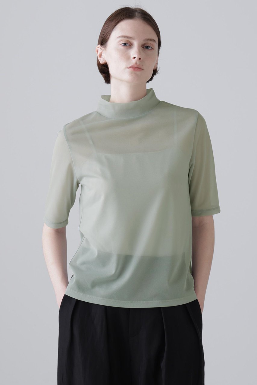 【アドーア/ADORE】のトリコットオーガンジー 人気、トレンドファッション・服の通販 founy(ファニー) 　ファッション　Fashion　レディースファッション　Fashion for Women　トップス・カットソー　Cut & Sew Tops　シャツ・ブラウス・オフィスカジュアル　Elegant Blouses & Button-Ups　ロングTシャツ・Tシャツ　Longline T-Shirts & Tees　カットソー・ベーシックTシャツ　Cut-and-Sewn Tops / Stretch Tees & Basics　インナー　Innerwear　オーガンジー　Organza Fabric　シアー　Sheer, See-Through　ショート　Short, Short Length　ジャケット　Jacket, Outerwear　スリーブ　Sleeve, Long Sleeve / Short Sleeve　バランス　Balance, Style Balance　エレガント 上品　Elegant　半袖　Short Sleeve, Half Sleeve　other-2|ID: prp329100004930356 ipo3291000000037003608