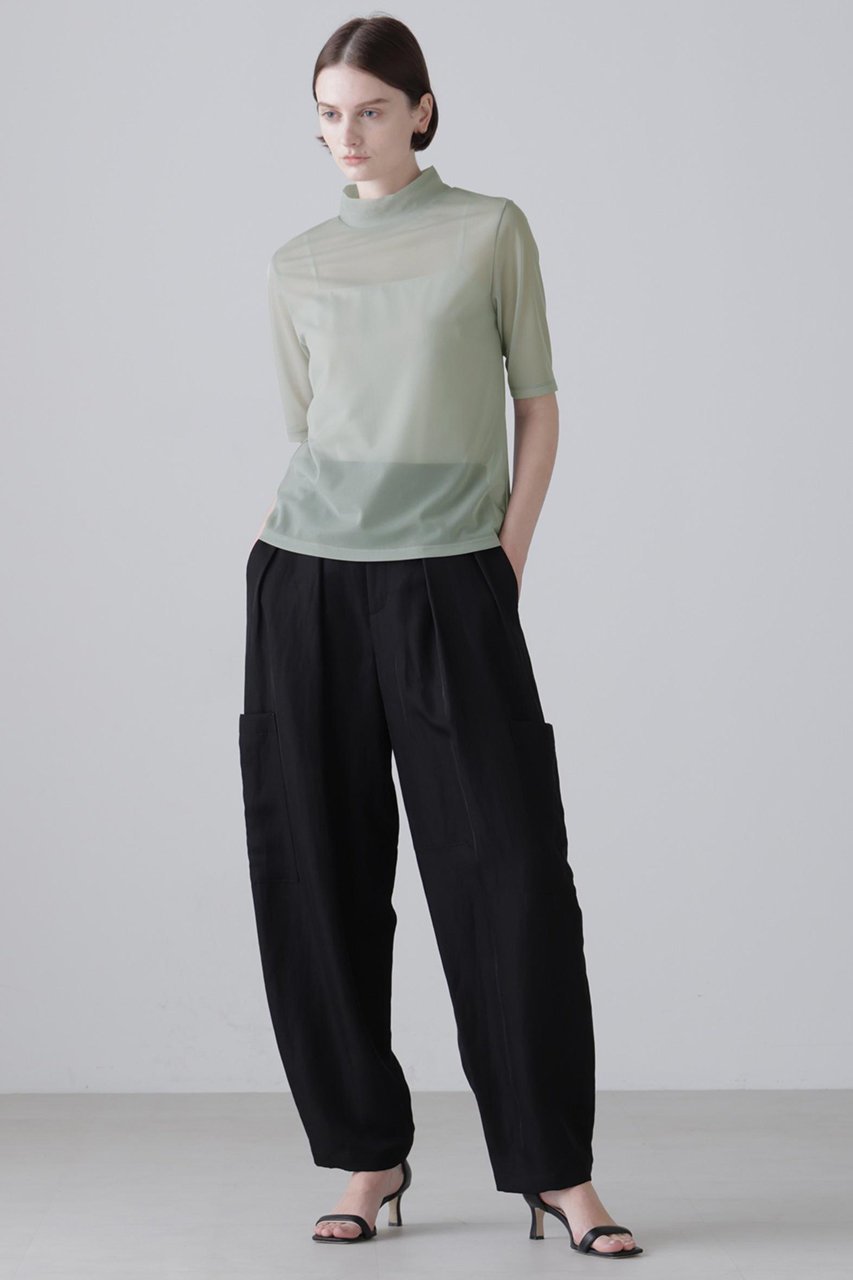 【アドーア/ADORE】のトリコットオーガンジー 人気、トレンドファッション・服の通販 founy(ファニー) 　ファッション　Fashion　レディースファッション　Fashion for Women　トップス・カットソー　Cut & Sew Tops　シャツ・ブラウス・オフィスカジュアル　Elegant Blouses & Button-Ups　ロングTシャツ・Tシャツ　Longline T-Shirts & Tees　カットソー・ベーシックTシャツ　Cut-and-Sewn Tops / Stretch Tees & Basics　インナー　Innerwear　オーガンジー　Organza Fabric　シアー　Sheer, See-Through　ショート　Short, Short Length　ジャケット　Jacket, Outerwear　スリーブ　Sleeve, Long Sleeve / Short Sleeve　バランス　Balance, Style Balance　エレガント 上品　Elegant　半袖　Short Sleeve, Half Sleeve　other-3|ID: prp329100004930356 ipo3291000000037003610