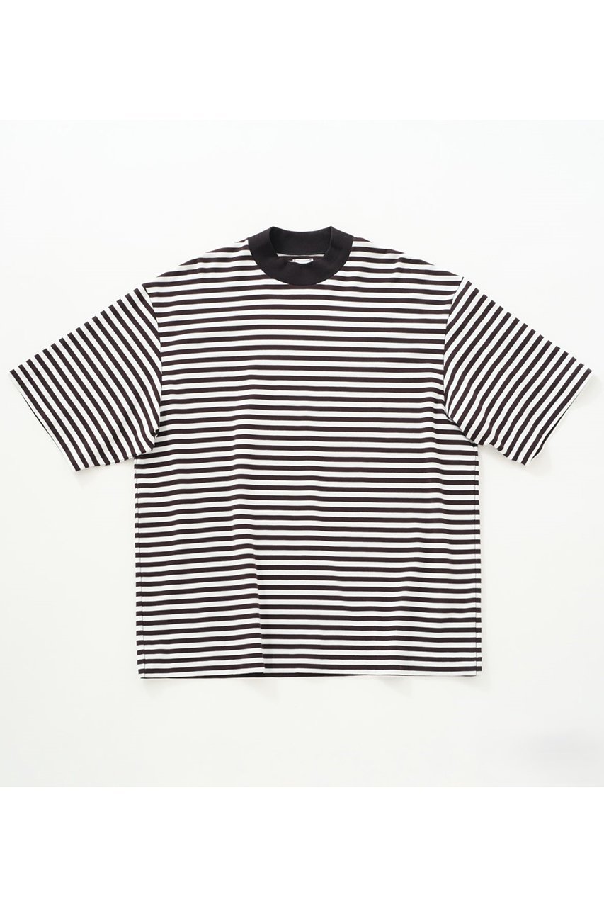 【グッド ピープル グッド ステッチング グッド プロダクト/GOOD PEOPLE GOOD STITCHING GOOD PRODUCT】の【UNISEX】モックネック ショートスリーブ Tシャツ インテリア・キッズ・メンズ・レディースファッション・服の通販 founy(ファニー) 　ファッション　Fashion　レディースファッション　Fashion for Women　トップス・カットソー　Cut & Sew Tops　シャツ・ブラウス・オフィスカジュアル　Elegant Blouses & Button-Ups　ロングTシャツ・Tシャツ　Longline T-Shirts & Tees　カットソー・ベーシックTシャツ　Cut-and-Sewn Tops / Stretch Tees & Basics　ユニセックス　Unisex, Genderless　インナー　Innerwear　ショート　Short, Short Length　スリーブ　Sleeve, Long Sleeve / Short Sleeve　ハーフ　Half, Half-Length　モックネック　Mock Neck, Short Turtleneck　ワイド　Wide, Wide Fit　定番　Standard, Basic Item　ホワイト×ブラック|ID: prp329100004930382 ipo3291000000037003864