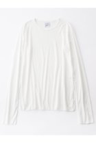 【グッド ピープル グッド ステッチング グッド プロダクト/GOOD PEOPLE GOOD STITCHING GOOD PRODUCT】のサイドスリット クルーネック ロングスリーブ Tシャツ ホワイト|ID: prp329100004930385 ipo3291000000037003891