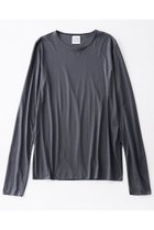 【グッド ピープル グッド ステッチング グッド プロダクト/GOOD PEOPLE GOOD STITCHING GOOD PRODUCT】のサイドスリット クルーネック ロングスリーブ Tシャツ チャコール|ID: prp329100004930385 ipo3291000000037003893