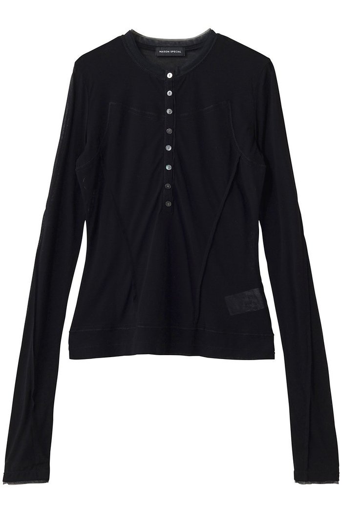【メゾンスペシャル/MAISON SPECIAL】のHenley Neck Top/ヘンリーネックシアートップ インテリア・キッズ・メンズ・レディースファッション・服の通販 founy(ファウニー) https://founy.com/ ファッション Fashion レディースファッション Fashion for Women トップス・カットソー Cut & Sew Tops シャツ・ブラウス・オフィスカジュアル Elegant Blouses & Button-Ups ロングTシャツ・Tシャツ Longline T-Shirts & Tees カットソー・ベーシックTシャツ Cut-and-Sewn Tops / Stretch Tees & Basics クラシック Classic, Timeless Style コンパクト Compact, Small Size シアー Sheer, See-Through スリーブ Sleeve, Long Sleeve / Short Sleeve ロング Long, Long-Length |ID: prp329100004930454 ipo3291000000037004593
