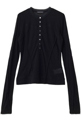 【メゾンスペシャル/MAISON SPECIAL】のHenley Neck Top/ヘンリーネックシアートップ 人気、トレンドファッション・服の通販 founy(ファニー) ファッション Fashion レディースファッション Fashion for Women トップス・カットソー Cut & Sew Tops シャツ・ブラウス・オフィスカジュアル Elegant Blouses & Button-Ups ロングTシャツ・Tシャツ Longline T-Shirts & Tees カットソー・ベーシックTシャツ Cut-and-Sewn Tops / Stretch Tees & Basics クラシック Classic, Timeless Style コンパクト Compact, Small Size シアー Sheer, See-Through スリーブ Sleeve, Long Sleeve / Short Sleeve ロング Long, Long-Length |ID:prp329100004930454