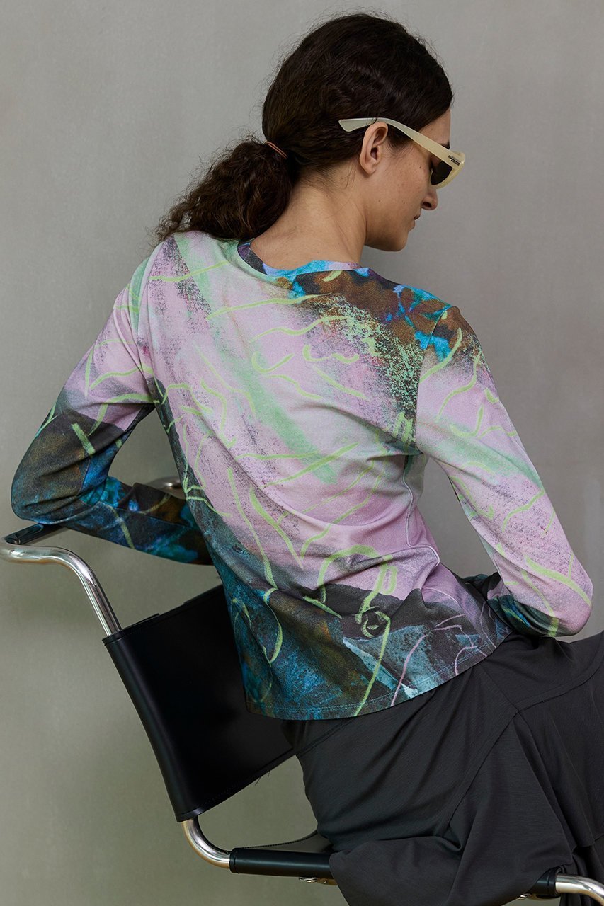 【メゾンスペシャル/MAISON SPECIAL】のImagination Print Tops/イマジネーションプリントトップス 人気、トレンドファッション・服の通販 founy(ファニー) 　ファッション　Fashion　レディースファッション　Fashion for Women　トップス・カットソー　Cut & Sew Tops　シャツ・ブラウス・オフィスカジュアル　Elegant Blouses & Button-Ups　ロングTシャツ・Tシャツ　Longline T-Shirts & Tees　カットソー・ベーシックTシャツ　Cut-and-Sewn Tops / Stretch Tees & Basics　スリーブ　Sleeve, Long Sleeve / Short Sleeve　プリント　Print, Printed Pattern　ロング　Long, Long-Length　other-7|ID: prp329100004930456 ipo3291000000037004656
