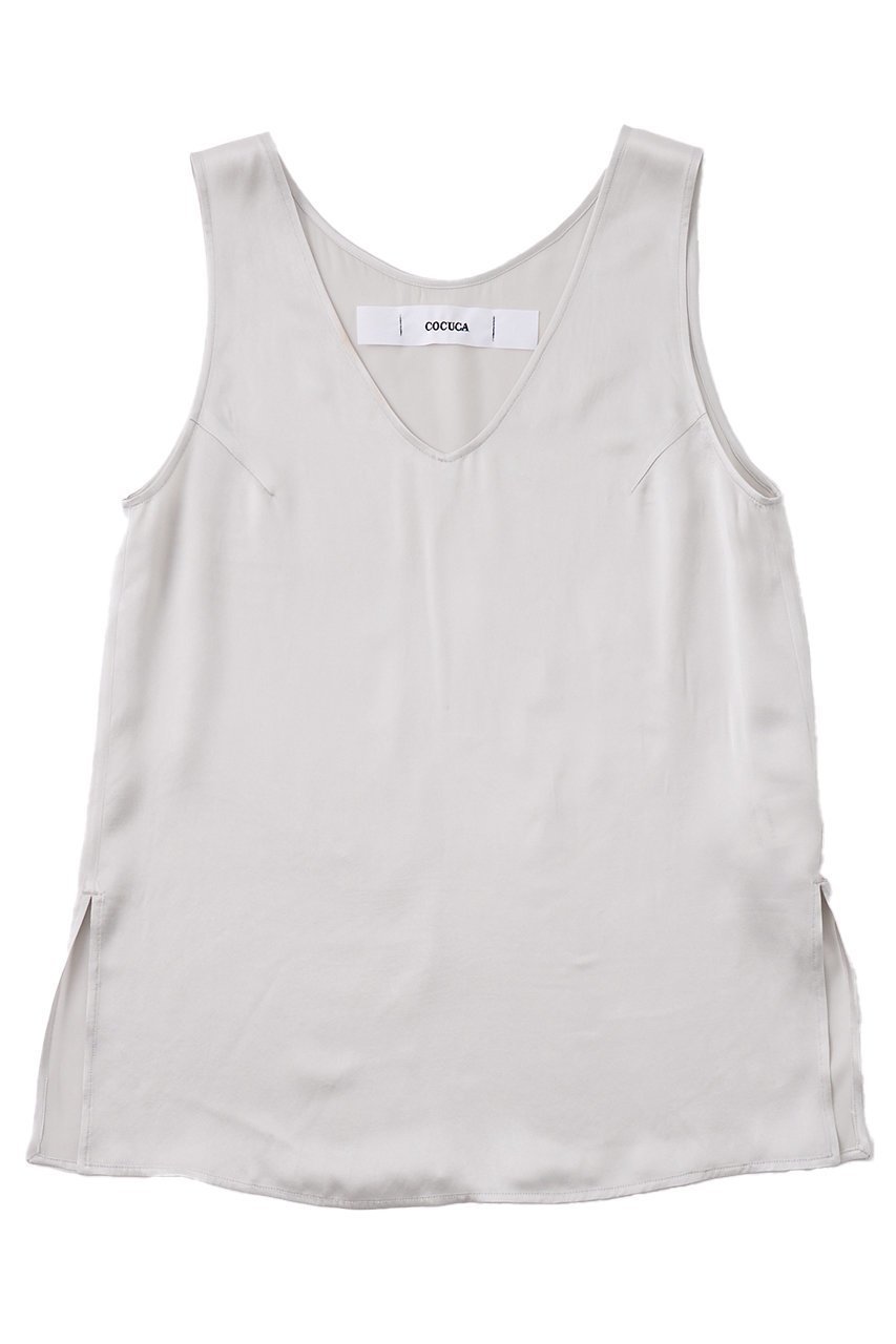 【ザ ストア バイ シー/THE STORE by C】の【COCUCA】シルクタンクトップ 人気、トレンドファッション・服の通販 founy(ファニー) 　ファッション　Fashion　レディースファッション　Fashion for Women　トップス・カットソー　Cut & Sew Tops　キャミソール&ノースリーブ　Camisoles & Sleeveless Tops　シャツ・ブラウス・オフィスカジュアル　Elegant Blouses & Button-Ups　ロングTシャツ・Tシャツ　Longline T-Shirts & Tees　カットソー・ベーシックTシャツ　Cut-and-Sewn Tops / Stretch Tees & Basics　インナー　Innerwear　エレガント 上品　Elegant　キャミソール　Camisole, Spaghetti Strap Top　サテン　Satin, Glossy Fabric　シルク　Silk, 100% Silk　シンプル　Simple, Minimal　タンク　Tank Top, Sleeveless Top　ドレープ　Drape, Draping Fabric　パウダー　Powder, Soft Tone　ベーシック　Basic, Essential　 other-1|ID: prp329100004930473 ipo3291000000037004890