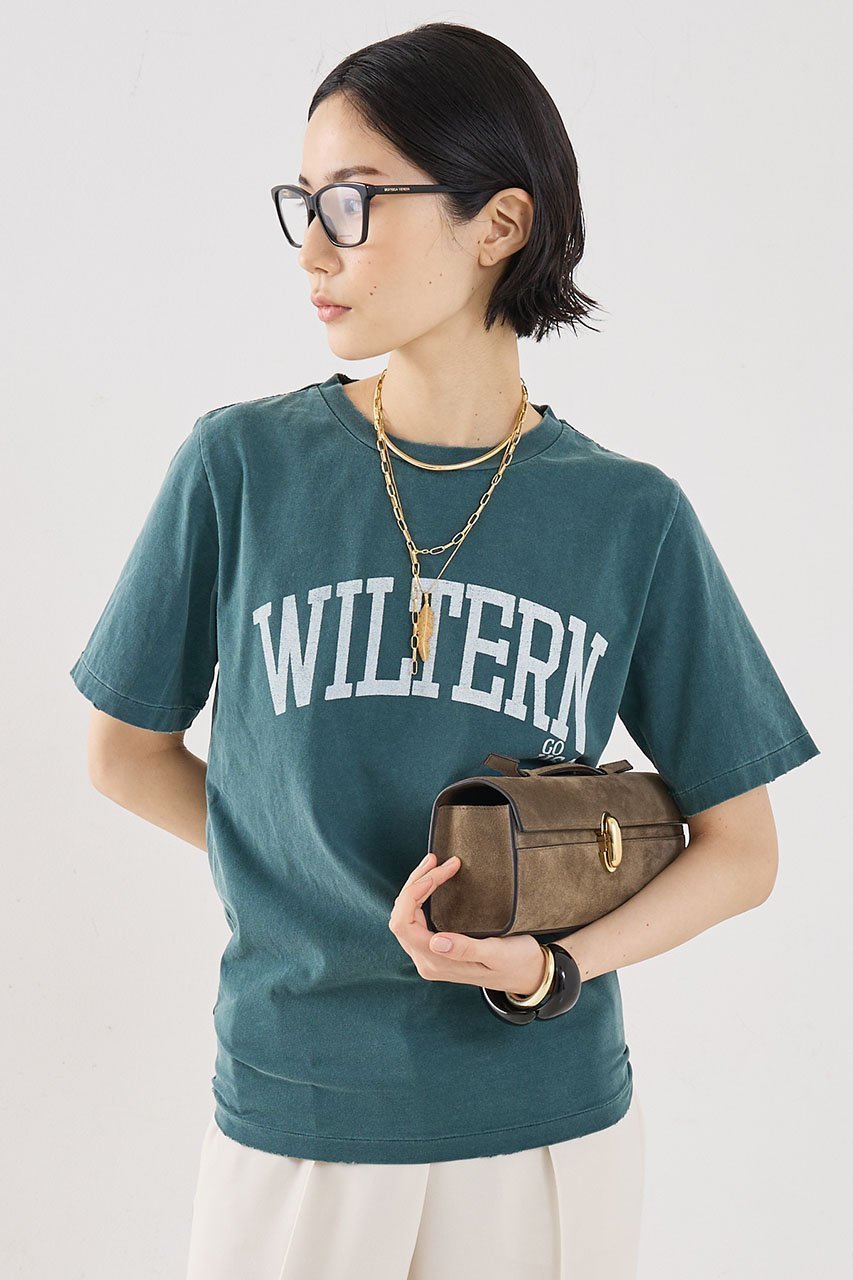 【ザ ストア バイ シー/THE STORE by C】の【REMI RELIEF】【別注】【WEB限定】WILTERNロゴTシャツ 人気、トレンドファッション・服の通販 founy(ファニー) 　ファッション　Fashion　レディースファッション　Fashion for Women　トップス・カットソー　Cut & Sew Tops　シャツ・ブラウス・オフィスカジュアル　Elegant Blouses & Button-Ups　ロングTシャツ・Tシャツ　Longline T-Shirts & Tees　カットソー・ベーシックTシャツ　Cut-and-Sewn Tops / Stretch Tees & Basics　カットソー　Cut and Sewn Top　ショート　Short, Short Length　スリーブ　Sleeve, Long Sleeve / Short Sleeve　ダメージ　Distressed, Destroyed　ベーシック　Basic, Essential　別注　Limited Edition, Custom Order　半袖　Short Sleeve, Half Sleeve　other-2|ID: prp329100004930475 ipo3291000000037004915