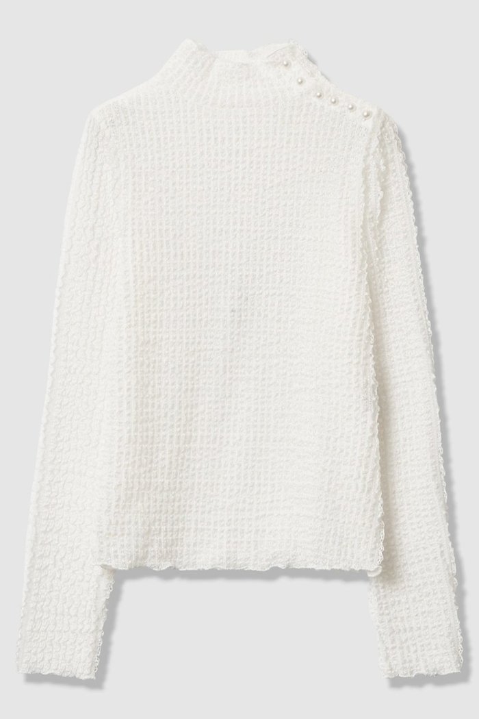 【アルアバイル/allureville】の【LOULOU WILLOUGHBY】ティアードラッセルプルオーバー インテリア・キッズ・メンズ・レディースファッション・服の通販 founy(ファニー) https://founy.com/ ファッション Fashion レディースファッション Fashion for Women トップス・カットソー Cut & Sew Tops シャツ・ブラウス・オフィスカジュアル Elegant Blouses & Button-Ups ロングTシャツ・Tシャツ Longline T-Shirts & Tees カジュアルプルオーバー・ニットトップス Pullovers & Knit Tops / Casual Pullovers カットソー・ベーシックTシャツ Cut-and-Sewn Tops / Stretch Tees & Basics インナー Innerwear シンプル Simple, Minimal ジャカード／ジャガード Jacquard, Woven Pattern スリーブ Sleeve, Long Sleeve / Short Sleeve パール Pearl, Pearl Accent ラッセル Raschel, Raschel Lace ロング Long, Long-Length エレガント 上品 Elegant |ID: prp329100004930488 ipo3291000000037005091