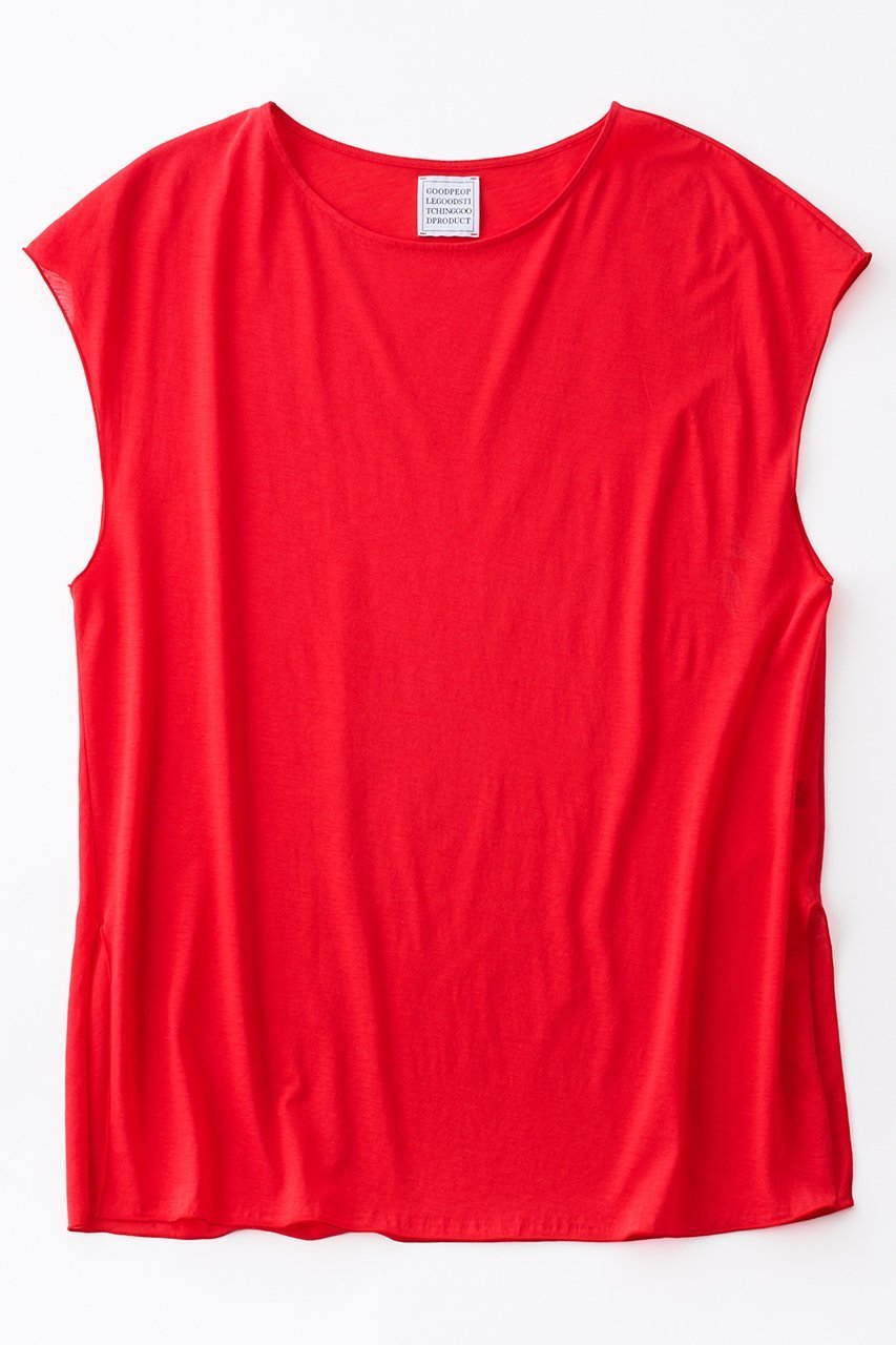 【グッド ピープル グッド ステッチング グッド プロダクト/GOOD PEOPLE GOOD STITCHING GOOD PRODUCT】のサイドスリット フレンチスリーブ Tシャツ インテリア・キッズ・メンズ・レディースファッション・服の通販 founy(ファニー) 　ファッション　Fashion　レディースファッション　Fashion for Women　トップス・カットソー　Cut & Sew Tops　シャツ・ブラウス・オフィスカジュアル　Elegant Blouses & Button-Ups　ロングTシャツ・Tシャツ　Longline T-Shirts & Tees　カットソー・ベーシックTシャツ　Cut-and-Sewn Tops / Stretch Tees & Basics　シアー　Sheer, See-Through　ショート　Short, Short Length　シルキー　Silky, Smooth Texture　ストレッチ　Stretch, Stretchy Fabric　スリット　Slit, Slit Detail　スリーブ　Sleeve, Long Sleeve / Short Sleeve　フレンチ　French, French Style　定番　Standard, Basic Item　ピンクレッド|ID: prp329100004930497 ipo3291000000037005233