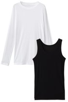 【プレインピープル/PLAIN PEOPLE】のコットンT×タンク 2ピースセット ホワイト×ブラック|ID: prp329100004930512 ipo3291000000037005456