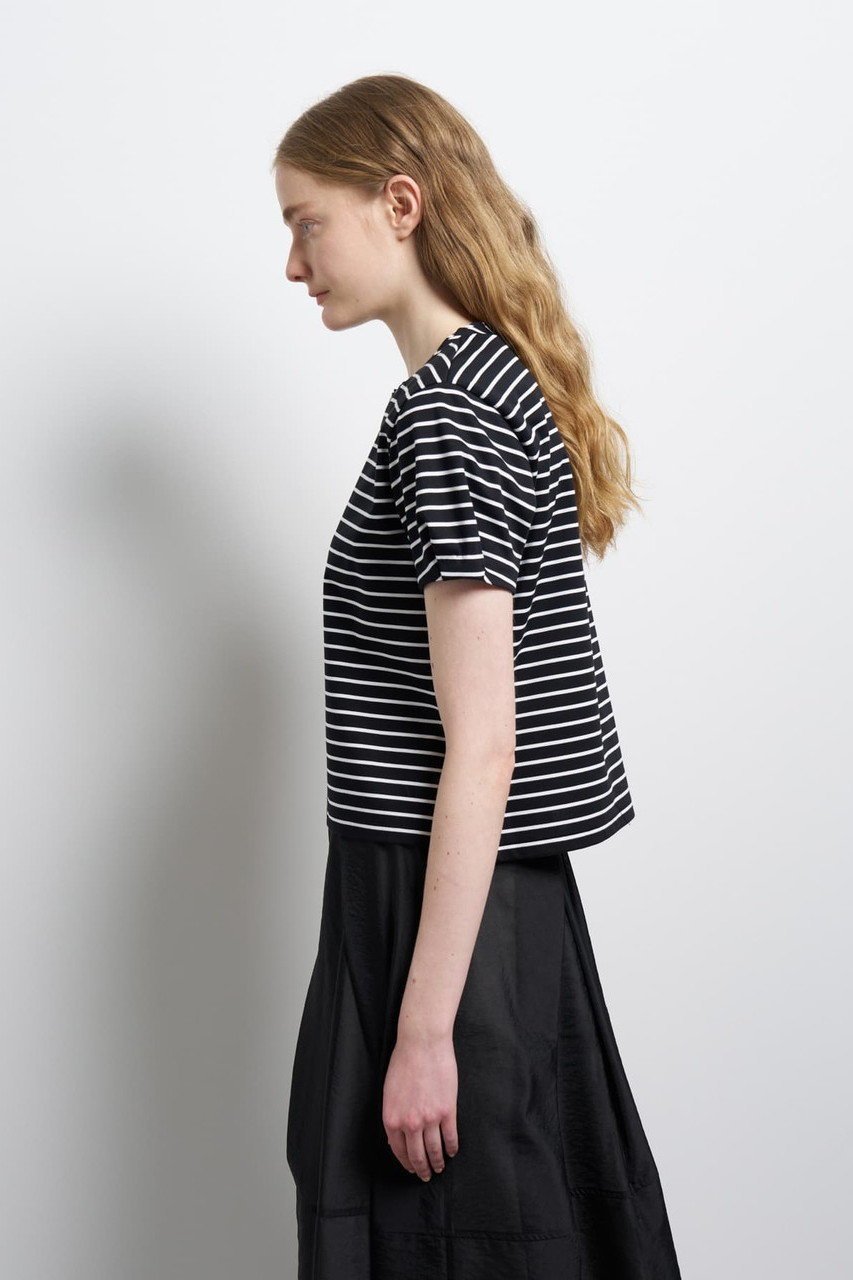 【ランバン オン ブルー/LANVIN en Bleu】のタックスリーブカットソー 人気、トレンドファッション・服の通販 founy(ファニー) 　ファッション　Fashion　レディースファッション　Fashion for Women　トップス・カットソー　Cut & Sew Tops　シャツ・ブラウス・オフィスカジュアル　Elegant Blouses & Button-Ups　ロングTシャツ・Tシャツ　Longline T-Shirts & Tees　カットソー・ベーシックTシャツ　Cut-and-Sewn Tops / Stretch Tees & Basics　ショート　Short, Short Length　シルケット　Silket, Silky Cotton　スリーブ　Sleeve, Long Sleeve / Short Sleeve　ファブリック　Fabric, Textile　フォルム　Silhouette, Form　ボーダー　Border, Stripe　定番　Standard, Basic Item　ビジネス 仕事 通勤　Business / Work / Commuting　other-2|ID: prp329100004930529 ipo3291000000037005648