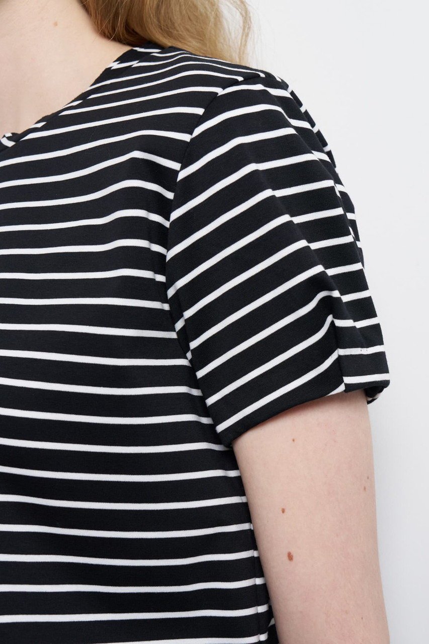 【ランバン オン ブルー/LANVIN en Bleu】のタックスリーブカットソー 人気、トレンドファッション・服の通販 founy(ファニー) 　ファッション　Fashion　レディースファッション　Fashion for Women　トップス・カットソー　Cut & Sew Tops　シャツ・ブラウス・オフィスカジュアル　Elegant Blouses & Button-Ups　ロングTシャツ・Tシャツ　Longline T-Shirts & Tees　カットソー・ベーシックTシャツ　Cut-and-Sewn Tops / Stretch Tees & Basics　ショート　Short, Short Length　シルケット　Silket, Silky Cotton　スリーブ　Sleeve, Long Sleeve / Short Sleeve　ファブリック　Fabric, Textile　フォルム　Silhouette, Form　ボーダー　Border, Stripe　定番　Standard, Basic Item　ビジネス 仕事 通勤　Business / Work / Commuting　other-6|ID: prp329100004930529 ipo3291000000037005656