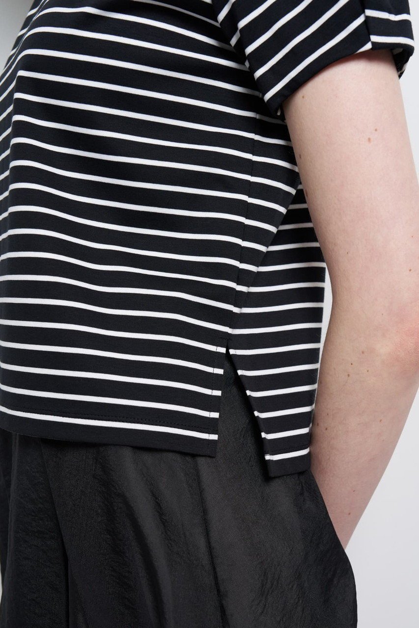 【ランバン オン ブルー/LANVIN en Bleu】のタックスリーブカットソー 人気、トレンドファッション・服の通販 founy(ファニー) 　ファッション　Fashion　レディースファッション　Fashion for Women　トップス・カットソー　Cut & Sew Tops　シャツ・ブラウス・オフィスカジュアル　Elegant Blouses & Button-Ups　ロングTシャツ・Tシャツ　Longline T-Shirts & Tees　カットソー・ベーシックTシャツ　Cut-and-Sewn Tops / Stretch Tees & Basics　ショート　Short, Short Length　シルケット　Silket, Silky Cotton　スリーブ　Sleeve, Long Sleeve / Short Sleeve　ファブリック　Fabric, Textile　フォルム　Silhouette, Form　ボーダー　Border, Stripe　定番　Standard, Basic Item　ビジネス 仕事 通勤　Business / Work / Commuting　other-7|ID: prp329100004930529 ipo3291000000037005658