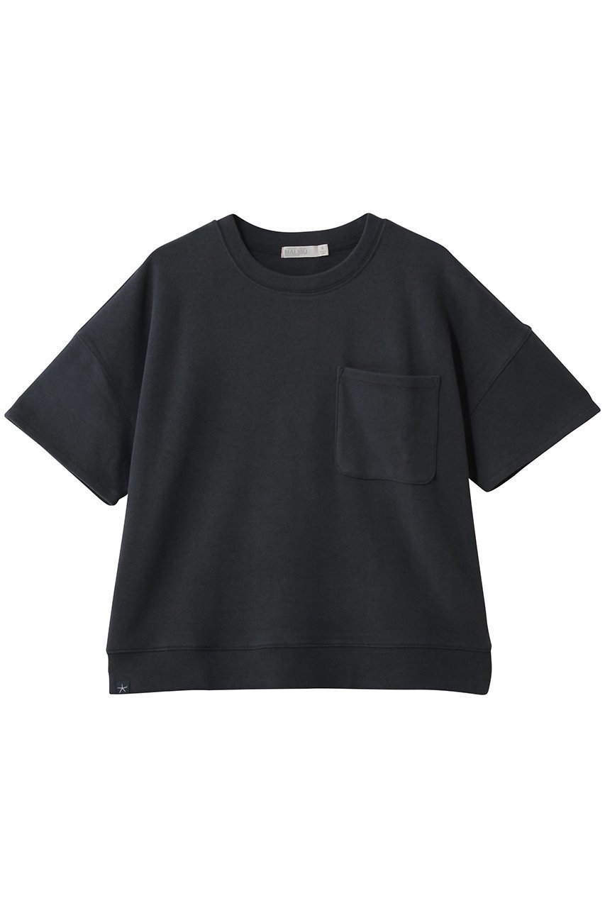 【ベアフット ドリームズ/BAREFOOT DREAMS】のブラッシュドフリース ドロップドショルダー ショートスリーブプルオーバー インテリア・キッズ・メンズ・レディースファッション・服の通販 founy(ファニー) 　ファッション　Fashion　レディースファッション　Fashion for Women　トップス・カットソー　Cut & Sew Tops　シャツ・ブラウス・オフィスカジュアル　Elegant Blouses & Button-Ups　ロングTシャツ・Tシャツ　Longline T-Shirts & Tees　カジュアルプルオーバー・ニットトップス　Pullovers & Knit Tops / Casual Pullovers　カットソー・ベーシックTシャツ　Cut-and-Sewn Tops / Stretch Tees & Basics　ショート　Short, Short Length　スリーブ　Sleeve, Long Sleeve / Short Sleeve　パッチ　Patch, Appliqué　フロント　Front, Front Design　ポケット　Pocket, Pocket Detail　リラックス　Relax, Relaxed Fit　ネイビー|ID: prp329100004930540 ipo3291000000037005798