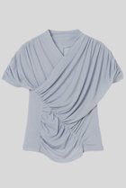 【イロット/IIROT】のskin touch シャーリング トップス 人気、トレンドファッション・服の通販 founy(ファニー) ファッション Fashion レディースファッション Fashion for Women トップス・カットソー Cut & Sew Tops シャツ・ブラウス・オフィスカジュアル Elegant Blouses & Button-Ups ロングTシャツ・Tシャツ Longline T-Shirts & Tees カットソー・ベーシックTシャツ Cut-and-Sewn Tops / Stretch Tees & Basics シアー Sheer, See-Through シャーリング Shirring, Ruched ショート Short, Short Length スリーブ Sleeve, Long Sleeve / Short Sleeve エレガント 上品 Elegant thumbnail セルリアンブルー|ID: prp329100004930542 ipo3291000000037005841