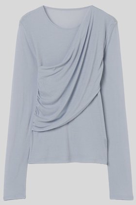 【イロット/IIROT】のskin touch ロング スリーブ 人気、トレンドファッション・服の通販 founy(ファニー) ファッション Fashion レディースファッション Fashion for Women トップス・カットソー Cut & Sew Tops シャツ・ブラウス・オフィスカジュアル Elegant Blouses & Button-Ups ロングTシャツ・Tシャツ Longline T-Shirts & Tees カットソー・ベーシックTシャツ Cut-and-Sewn Tops / Stretch Tees & Basics シアー Sheer, See-Through シャーリング Shirring, Ruched スリーブ Sleeve, Long Sleeve / Short Sleeve ロング Long, Long-Length エレガント 上品 Elegant |ID:prp329100004930544