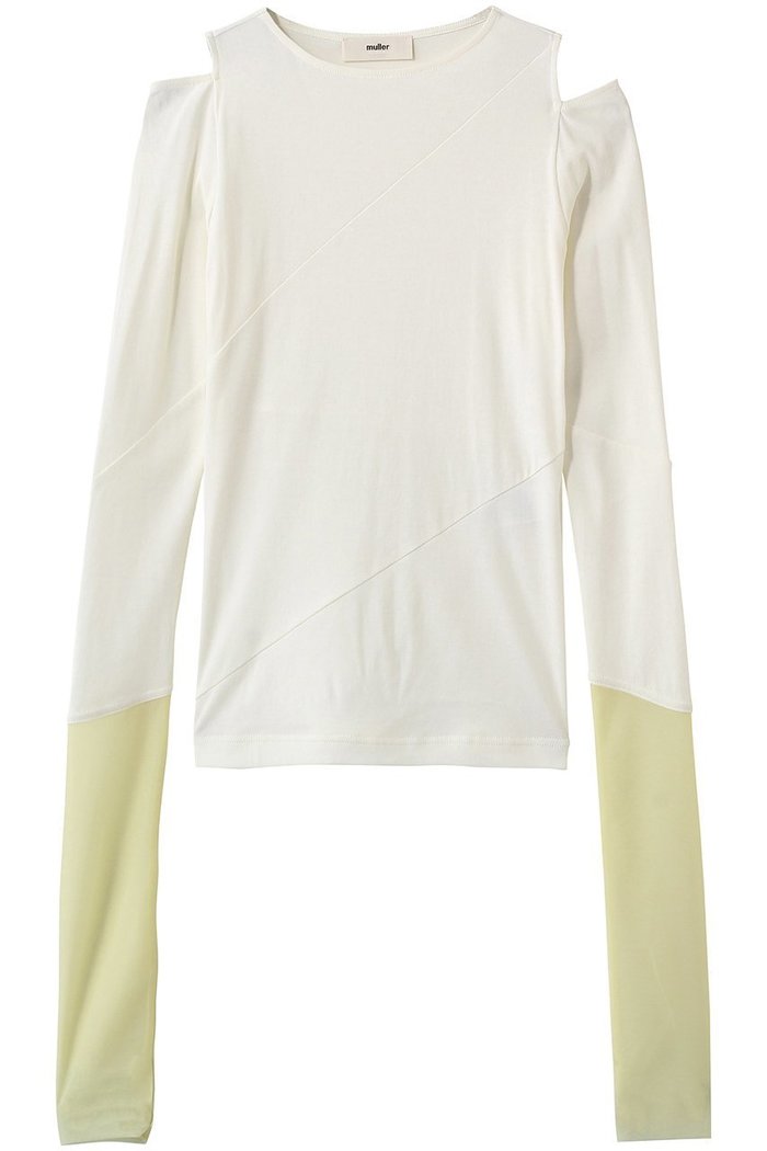 【エリオポール/heliopole】の【muller of yoshiokubo】DIAGONAL L/SLEEVE トップ インテリア・キッズ・メンズ・レディースファッション・服の通販 founy(ファウニー) https://founy.com/ ファッション Fashion レディースファッション Fashion for Women トップス・カットソー Cut & Sew Tops シャツ・ブラウス・オフィスカジュアル Elegant Blouses & Button-Ups ロングTシャツ・Tシャツ Longline T-Shirts & Tees カットソー・ベーシックTシャツ Cut-and-Sewn Tops / Stretch Tees & Basics アシンメトリー Asymmetrical Style カッティング Cutting Detail カットソー Cut and Sewn Top シアー Sheer, See-Through ジャケット Jacket, Outerwear スリーブ Sleeve, Long Sleeve / Short Sleeve チュール Tulip, Tulip Motif ドッキング Docking, Mixed Material フィット Fit, Slim Fit ロング Long, Long-Length 長袖 Long Sleeve, Full Sleeve |ID: prp329100004930555 ipo3291000000037005949