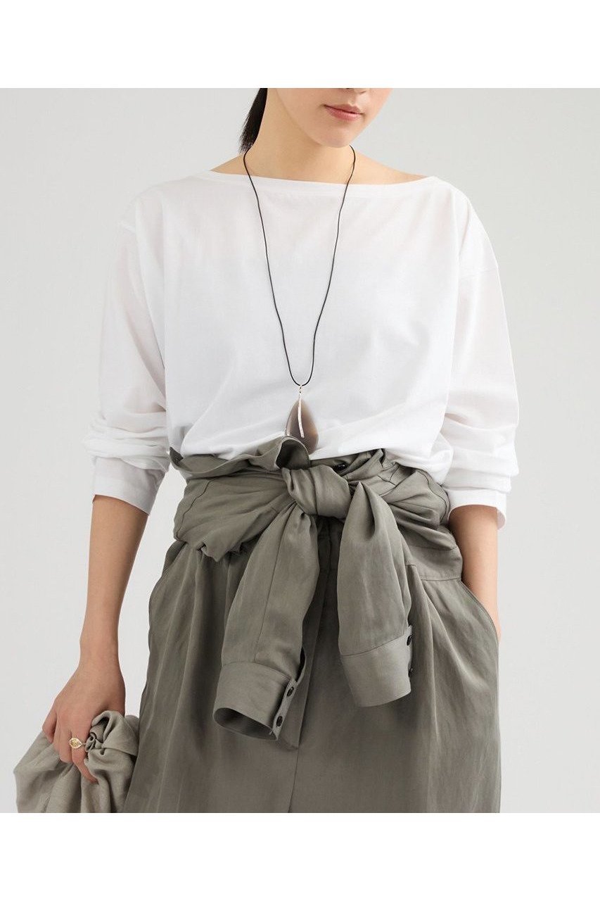 【カオス/Chaos】のクロスコットンカットソー インテリア・キッズ・メンズ・レディースファッション・服の通販 founy(ファニー) 　ファッション　Fashion　レディースファッション　Fashion for Women　トップス・カットソー　Cut & Sew Tops　シャツ・ブラウス・オフィスカジュアル　Elegant Blouses & Button-Ups　ロングTシャツ・Tシャツ　Longline T-Shirts & Tees　カットソー・ベーシックTシャツ　Cut-and-Sewn Tops / Stretch Tees & Basics　春　Spring　カットソー　Cut and Sewn Top　コクーン　Cocoon, Cocoon Silhouette　シンプル　Simple, Minimal　スリーブ　Sleeve, Long Sleeve / Short Sleeve　ロング　Long, Long-Length　再入荷　Restock / Back in Stock　夏　Summer　エレガント 上品　Elegant　ホワイト|ID: prp329100004930564 ipo3291000000037006051