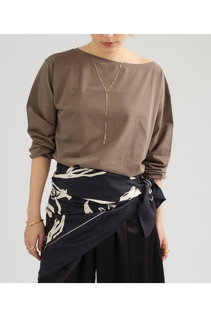 【カオス/Chaos】のクロスコットンカットソー インテリア・キッズ・メンズ・レディースファッション・服の通販 founy(ファニー) 　ファッション　Fashion　レディースファッション　Fashion for Women　トップス・カットソー　Cut & Sew Tops　シャツ・ブラウス・オフィスカジュアル　Elegant Blouses & Button-Ups　ロングTシャツ・Tシャツ　Longline T-Shirts & Tees　カットソー・ベーシックTシャツ　Cut-and-Sewn Tops / Stretch Tees & Basics　春　Spring　カットソー　Cut and Sewn Top　コクーン　Cocoon, Cocoon Silhouette　シンプル　Simple, Minimal　スリーブ　Sleeve, Long Sleeve / Short Sleeve　ロング　Long, Long-Length　再入荷　Restock / Back in Stock　夏　Summer　エレガント 上品　Elegant　カーキ|ID: prp329100004930564 ipo3291000000037006054