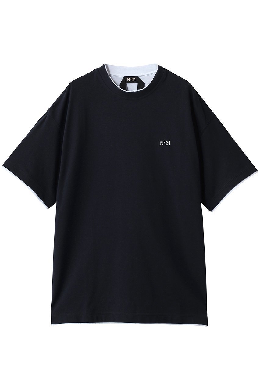 【ヌメロ ヴェントゥーノ/N°21 / MEN】の【MEN】レイヤード ライク Tシャツ インテリア・キッズ・メンズ・レディースファッション・服の通販 founy(ファニー) 　ファッション　Fashion　メンズファッション　Fashion for Men　トップス・カットソー　Cut & Sew Tops　メンズシャツ　Shirts　ショート　Short, Short Length　スリーブ　Sleeve, Long Sleeve / Short Sleeve　ベーシック　Basic, Essential　ボトム　Bottoms, Lower Wear　ネイビー|ID: prp329100004930570 ipo3291000000037006110