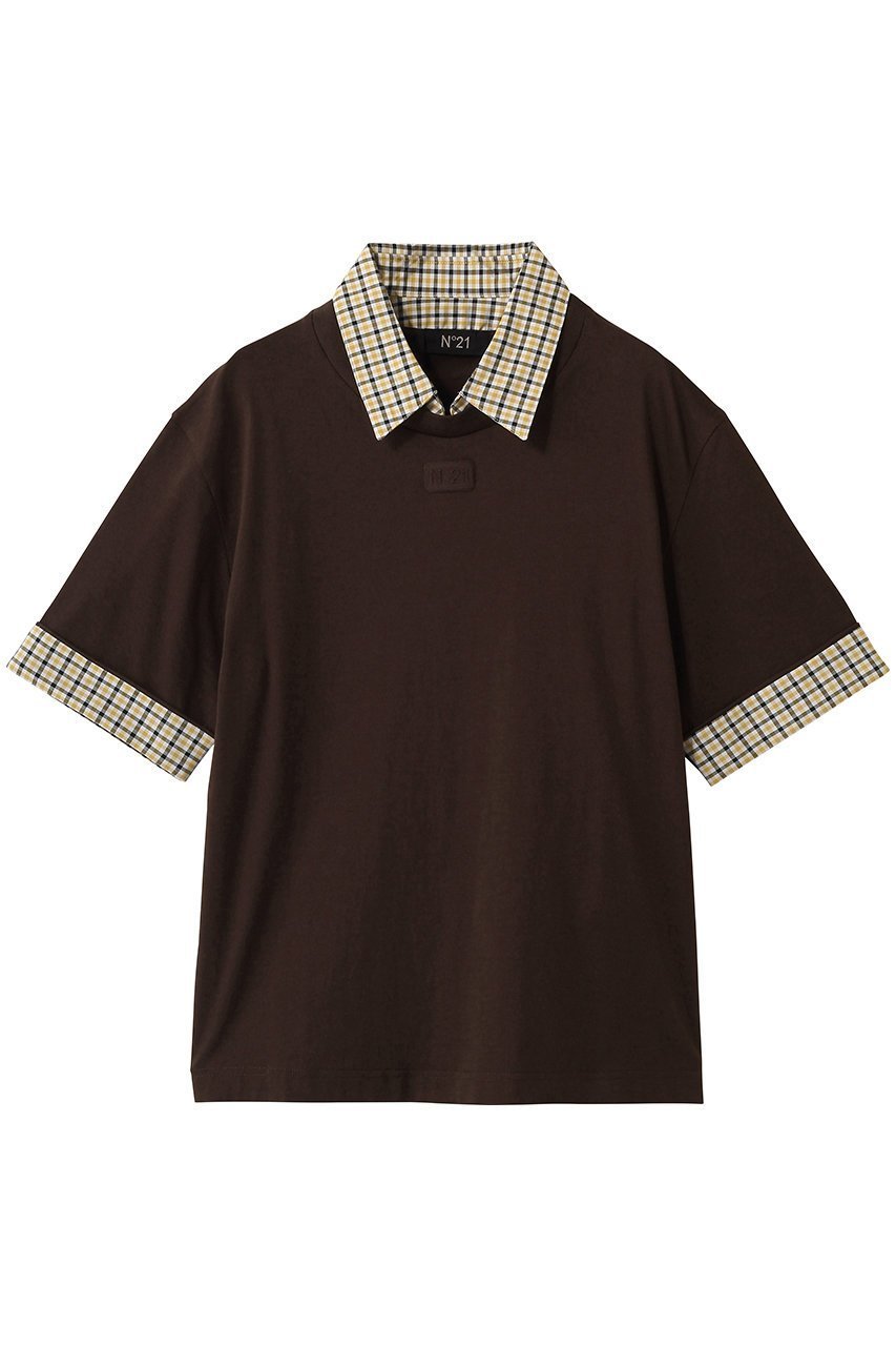 【ヌメロ ヴェントゥーノ/N°21 / MEN】の【MEN】シャツ カラー Tシャツ 人気、トレンドファッション・服の通販 founy(ファニー) 　ファッション　Fashion　メンズファッション　Fashion for Men　トップス・カットソー　Cut & Sew Tops　メンズシャツ　Shirts　ショート　Short, Short Length　スラックス　Slacks, Dress Pants　スリーブ　Sleeve, Long Sleeve / Short Sleeve　ビジネス 仕事 通勤　Business / Work / Commuting　モダン　Modern, Contemporary　エレガント 上品　Elegant　無地　Plain, Solid Color　 other-1|ID: prp329100004930572 ipo3291000000037006122